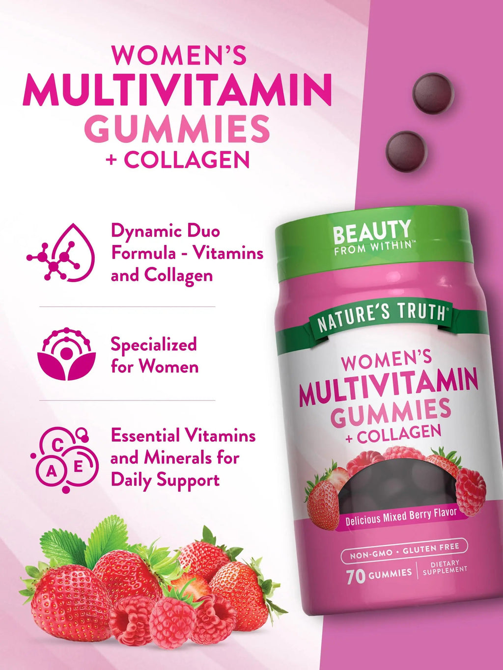 Nature's Truth Womens Multivitamin Gummies Plus Collagen & Biotin | 70 Count | Non-GMO & Gluten Free Supplement Nature's Truth Au supplements