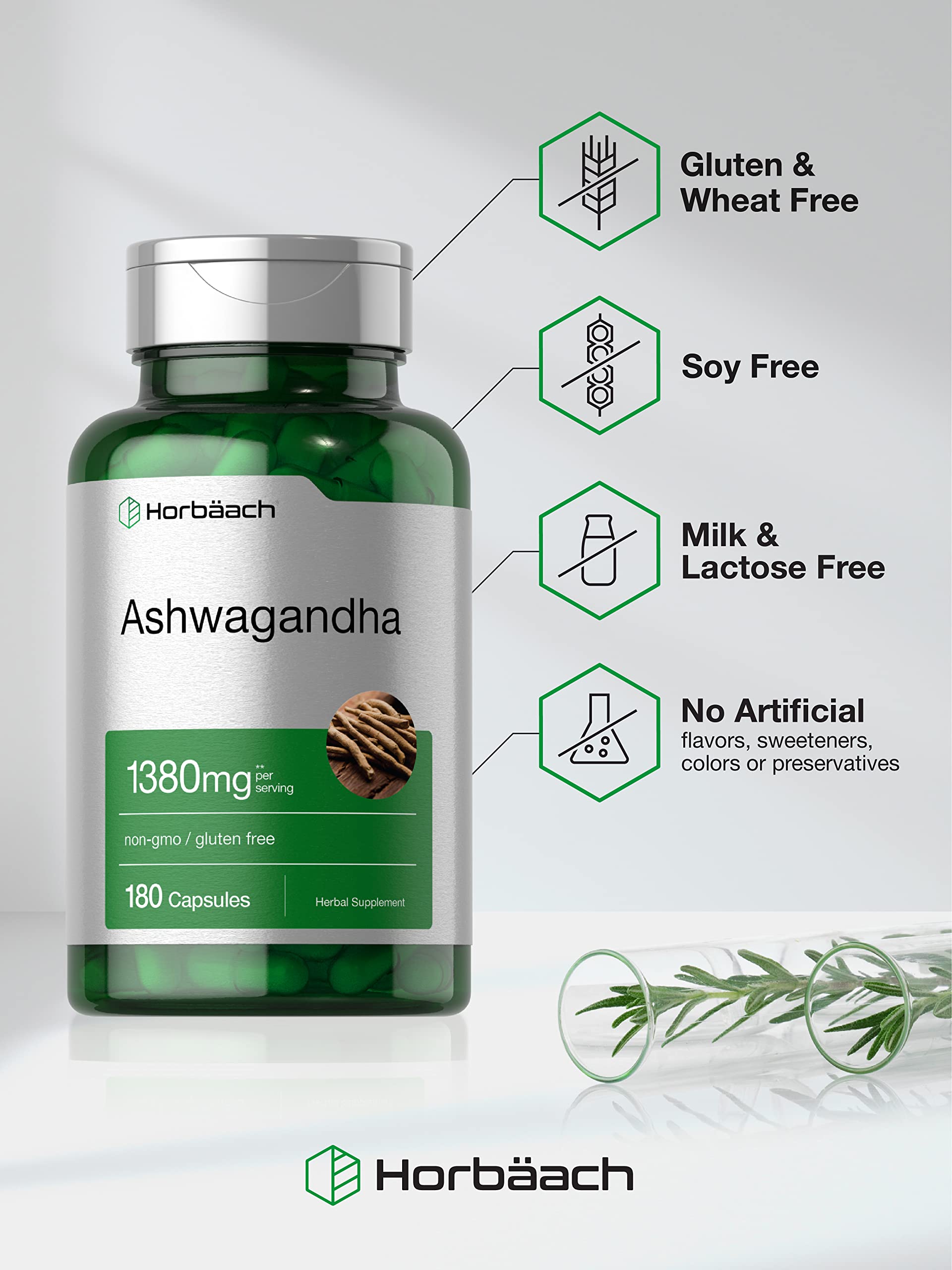 Horbäach Ashwagandha Root Supplement | 180 Capsules | for Women and Men | Herbal Extract | Non-GMO, Gluten Free Horbäach Au supplements