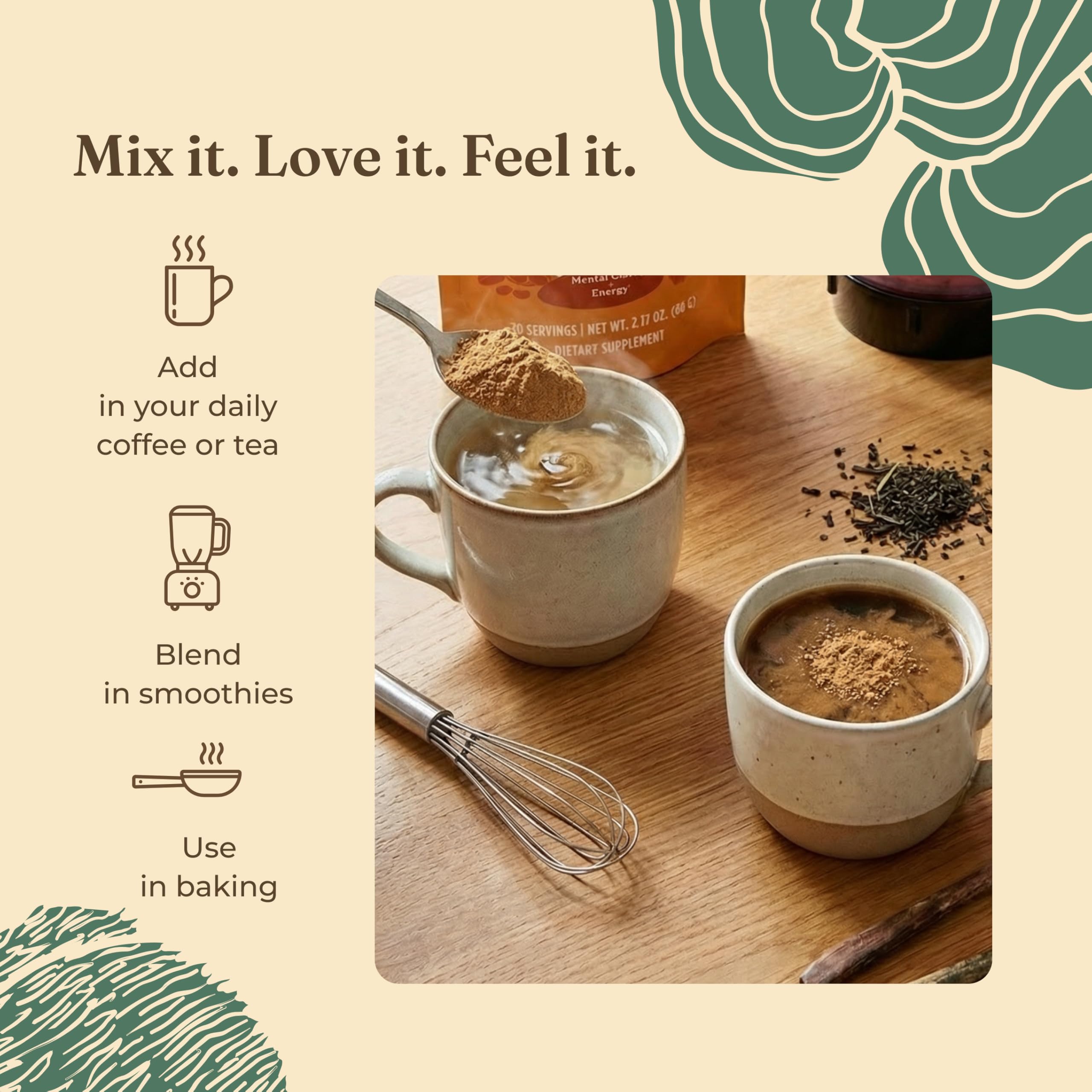 Four Sigmatic Gut Health Mushroom Blend | Organic Mushroom Powder Complex with Turkey Tail, Lion’s Mane, Cordyceps, Chaga, Probiotics and More