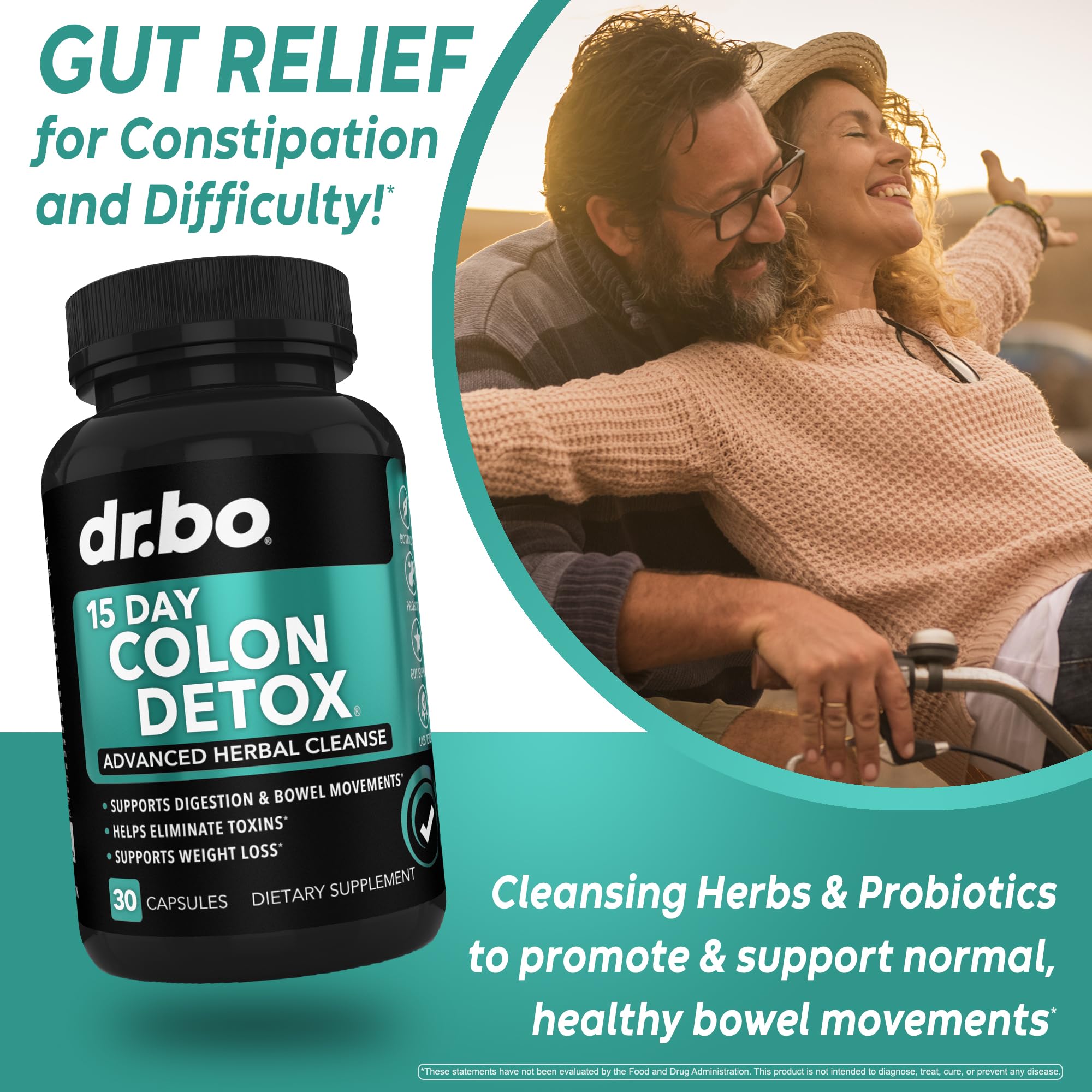 Colon Cleanser Detox for Weight Flush - 15 Day Intestinal Cleanse Pills & Probiotic - Fast Natural Laxative for Constipation Relief - Bowel Movement Supplements for Stomach Bloating, Gut Loss Support DR. BO Au supplements