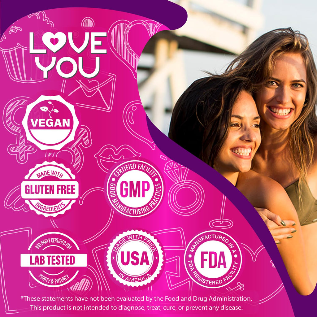 Love You Womens Probiotic, Ph Balance, Ut, Feminine, Vaginal Health Supplement, Digestive, Pre + Pro + Postbiotic, Delayed Release, 60 Billion Live CFU, 8-Strain Probiotic Blend, 30 Veg Caps Servings Love You Au supplements