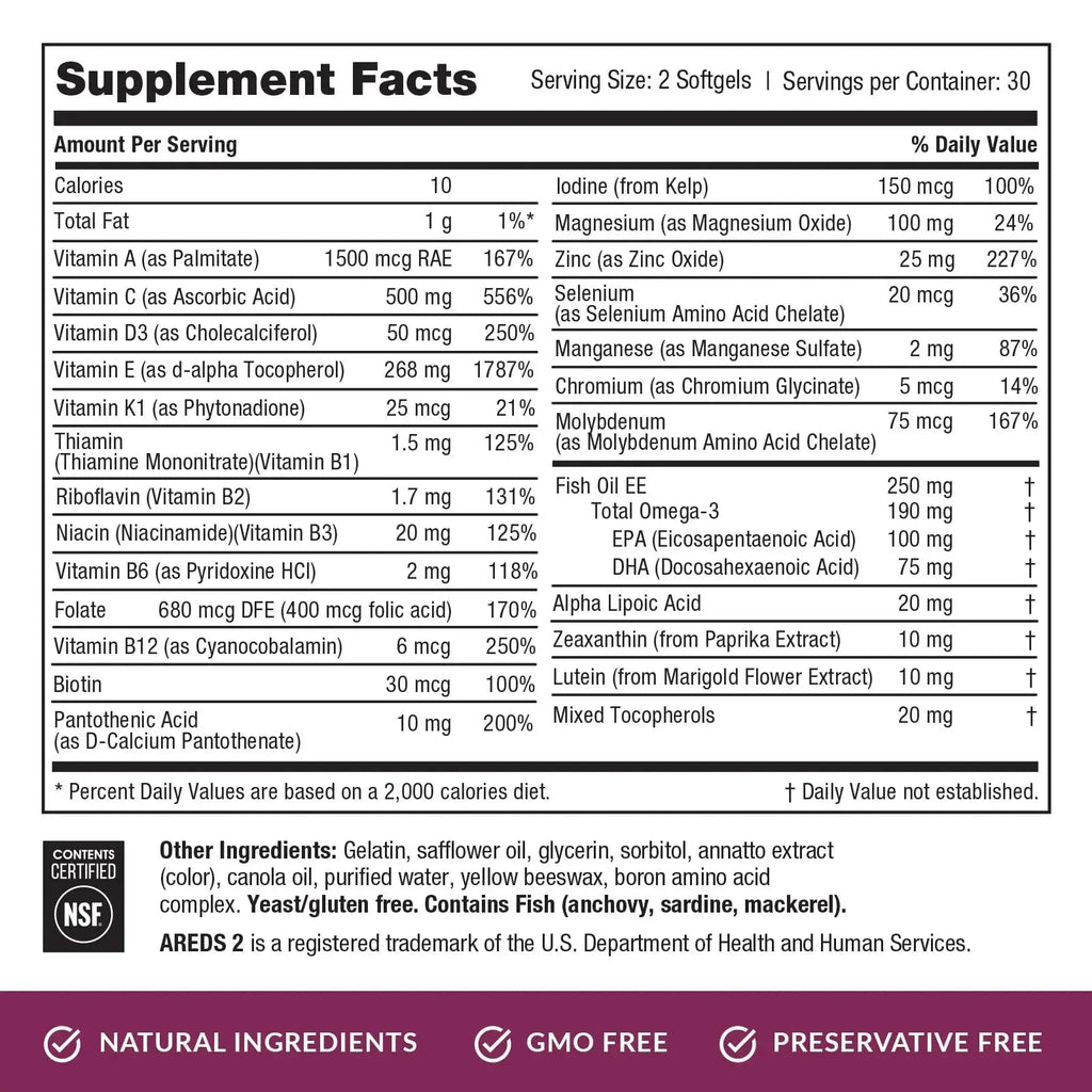 EyePromise Macular Health Complete Supplement - 60 Softgels, 30-Day Supply - Complete Macular Support with 10mg Lutein & Zeaxanthin EyePromise Au supplements