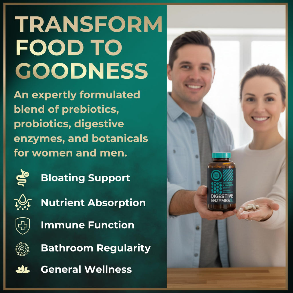 Digestive Enzymes for Women and Men with Probiotics and Prebiotics - Vegan Digestive Enzyme Blend - Bloating Support, Gut Health & Digestion Supplement with Artichoke Ginger Turmeric - 180 Capsules WILD FUEL Au supplements