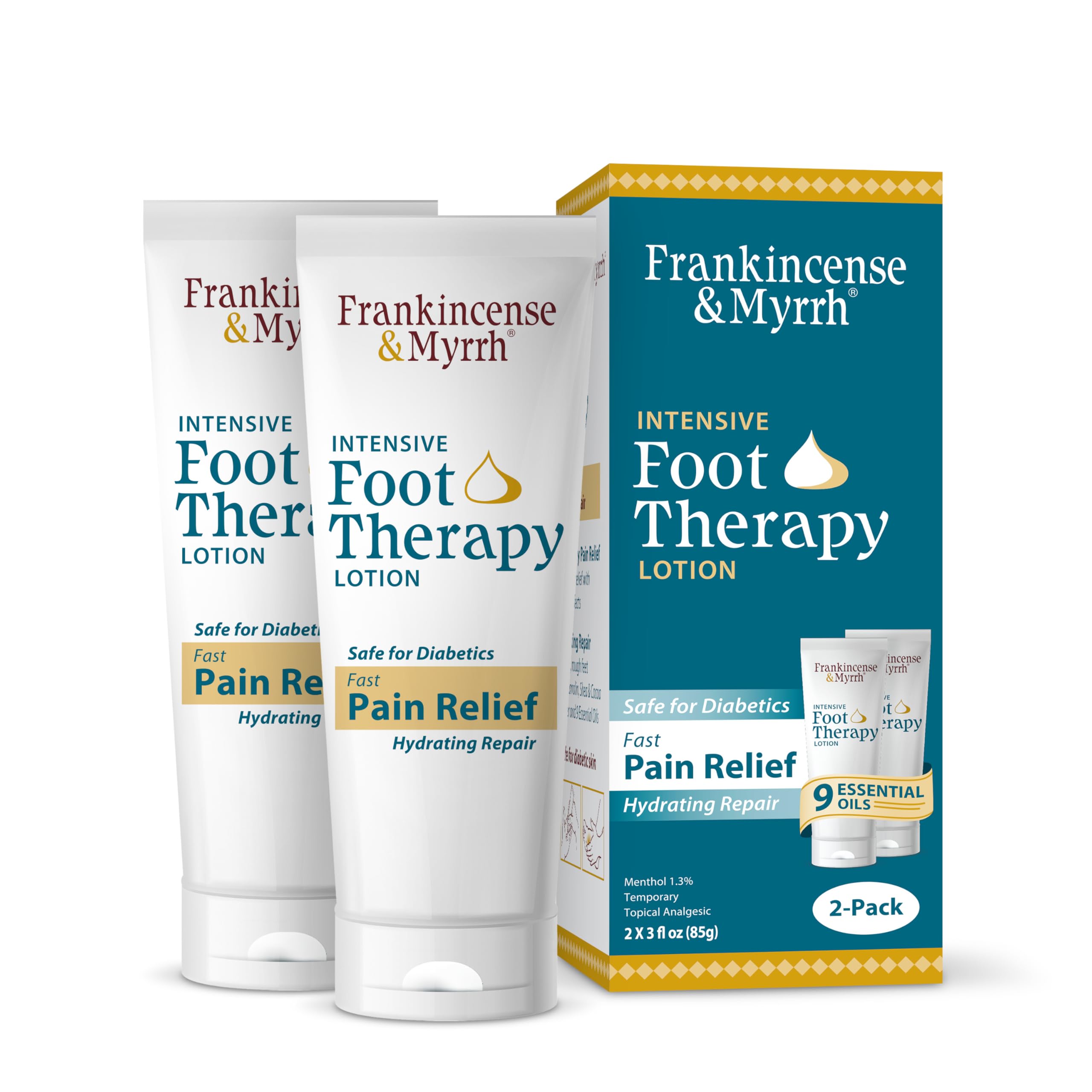 FRANKINCENSE & MYRRH Foot Pain Relief Cream - Intensive Foot Therapy Lotion - Diabetic Nerve Pain Relief Cream | Restless Leg Syndrome | Frankincense Essential Oil, 3 Ounce (2-Pack) FRANKINCENSE & MYRRH Au supplements
