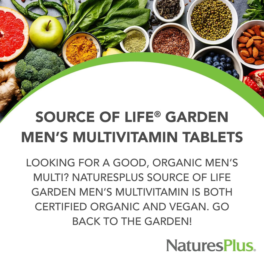 NaturesPlus Source of Life Garden Men’s Multivitamin - 90 Tablets - Supports Energy & Healthy Immune System Nature's Plus Au supplements