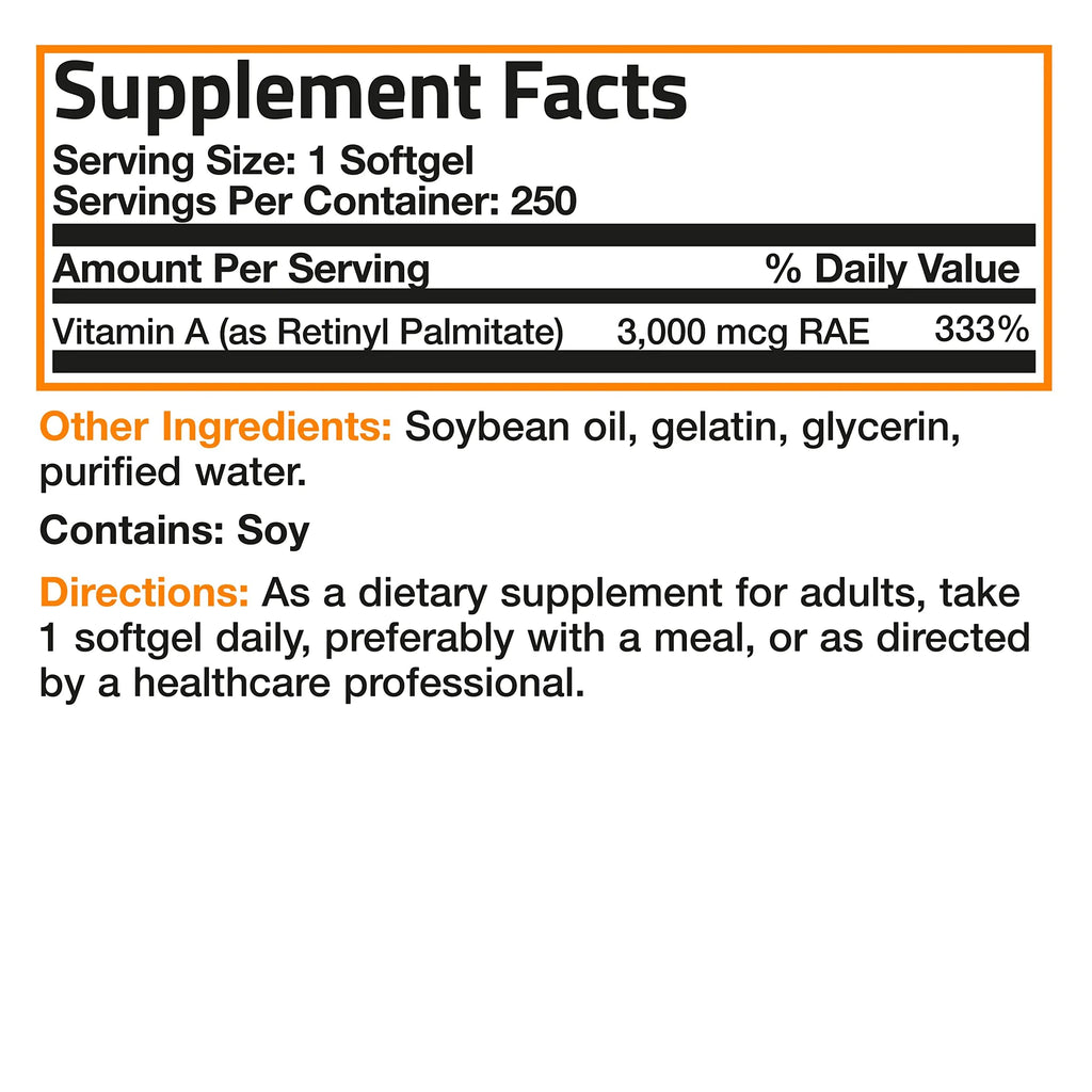 Bronson Vitamin A 10,000 IU Premium Non-GMO Formula Supports Healthy Vision Bronson Au supplements