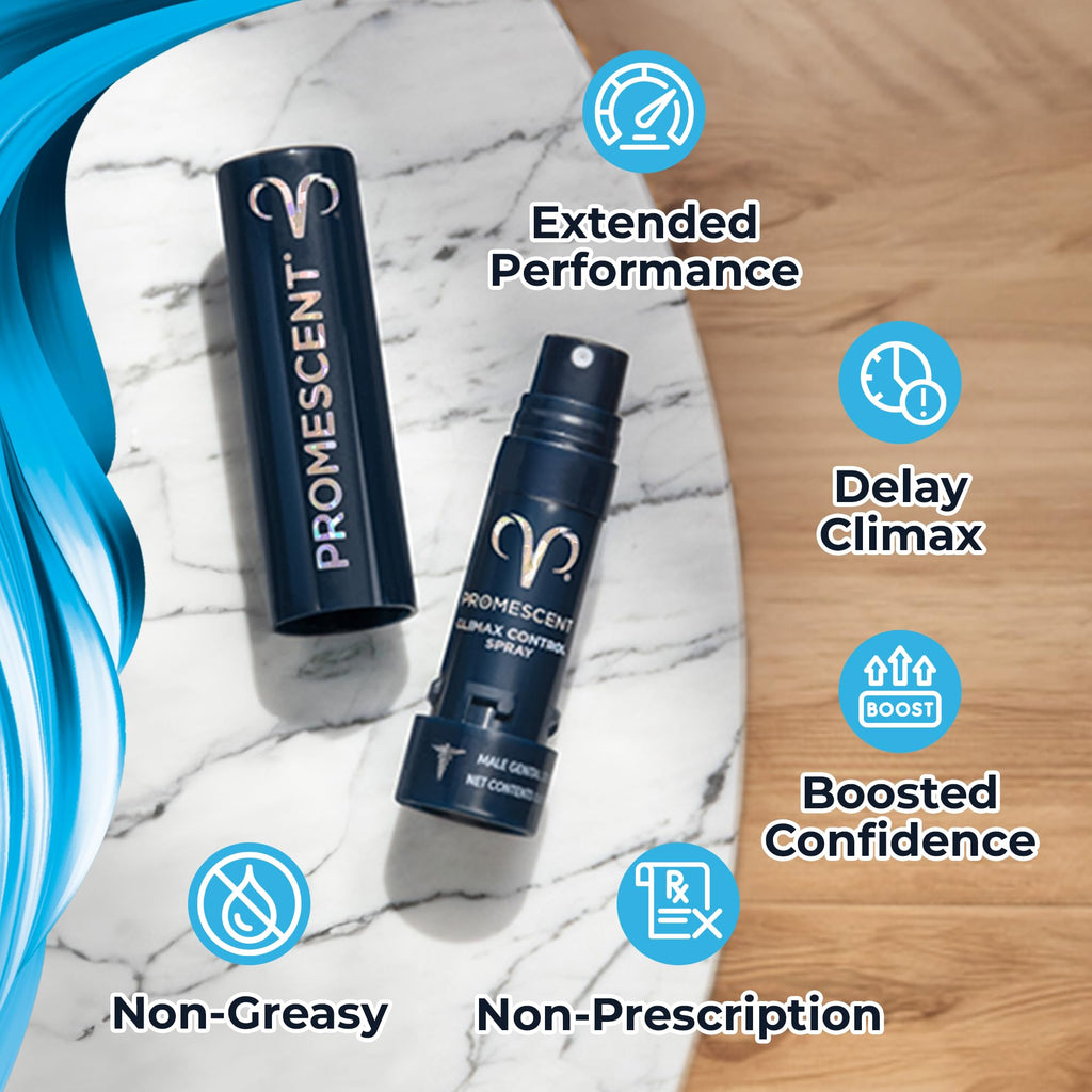 Promescent Desensitizing Delay Spray for Men Clinically Proven to Help You Last Longer in Bed, Prolong Climax for Him, 2.6 ml + Testosterone Booster for Men Supplement with KSM-66 Ashwagandha Promescent Au supplements