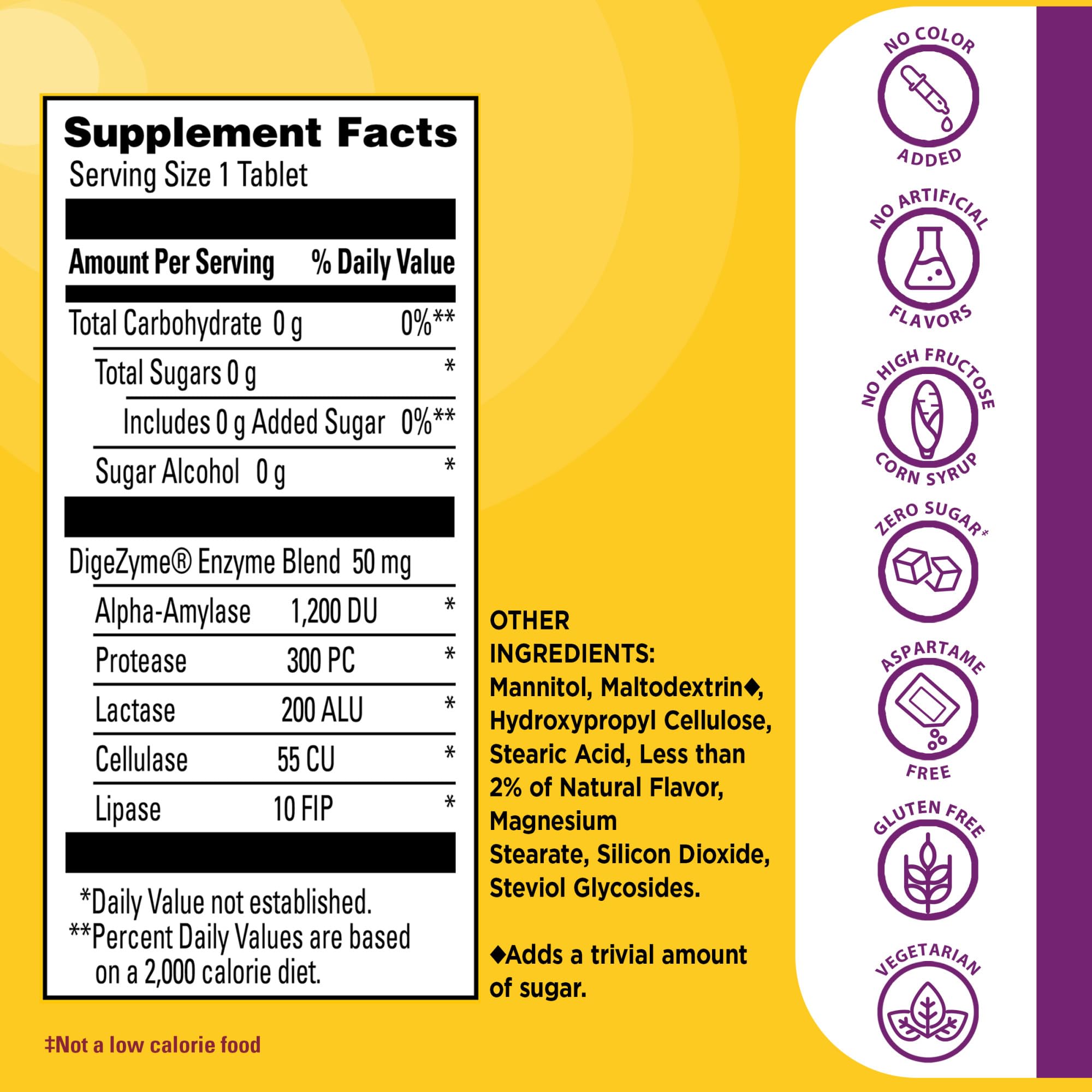 Nature Made Digestive Enzymes 5-in-1 Blend, Digestive Health Support, 90 Chewable Tablets, 30 Day Supply