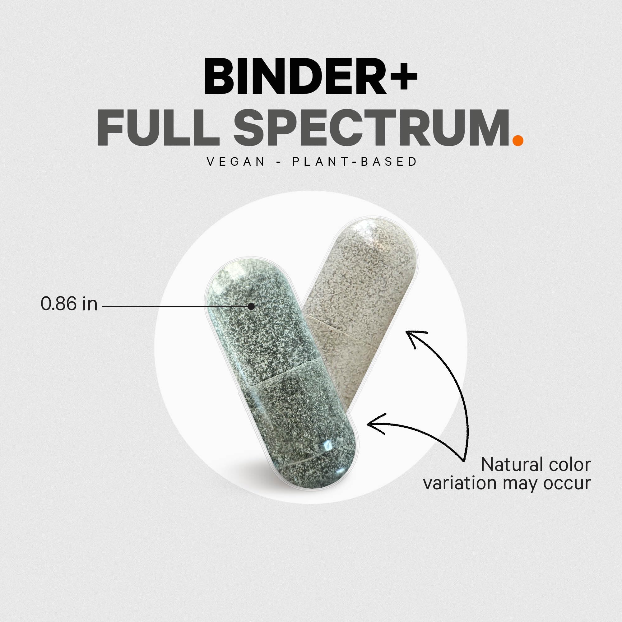 Codeage Binder + Systemic Binder Supplement - Activated Charcoal Pills, Bentonite Clay Mineral Powder, Fulvic & Humic Acids, Molybdenum, Carbon Forms - 90 Capsules