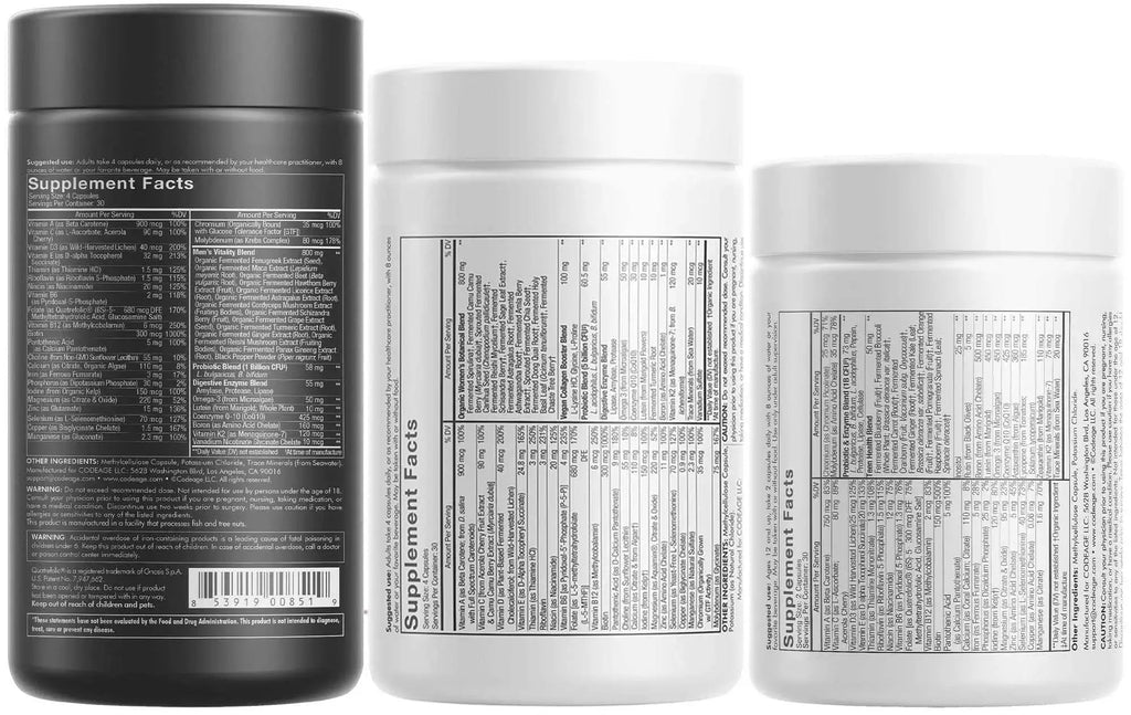 Codeage Family Multivitamin Bundle – Multivitamins for Teens, Women & Men – Essential Vitamins & Minerals Pack Codeage Au supplements