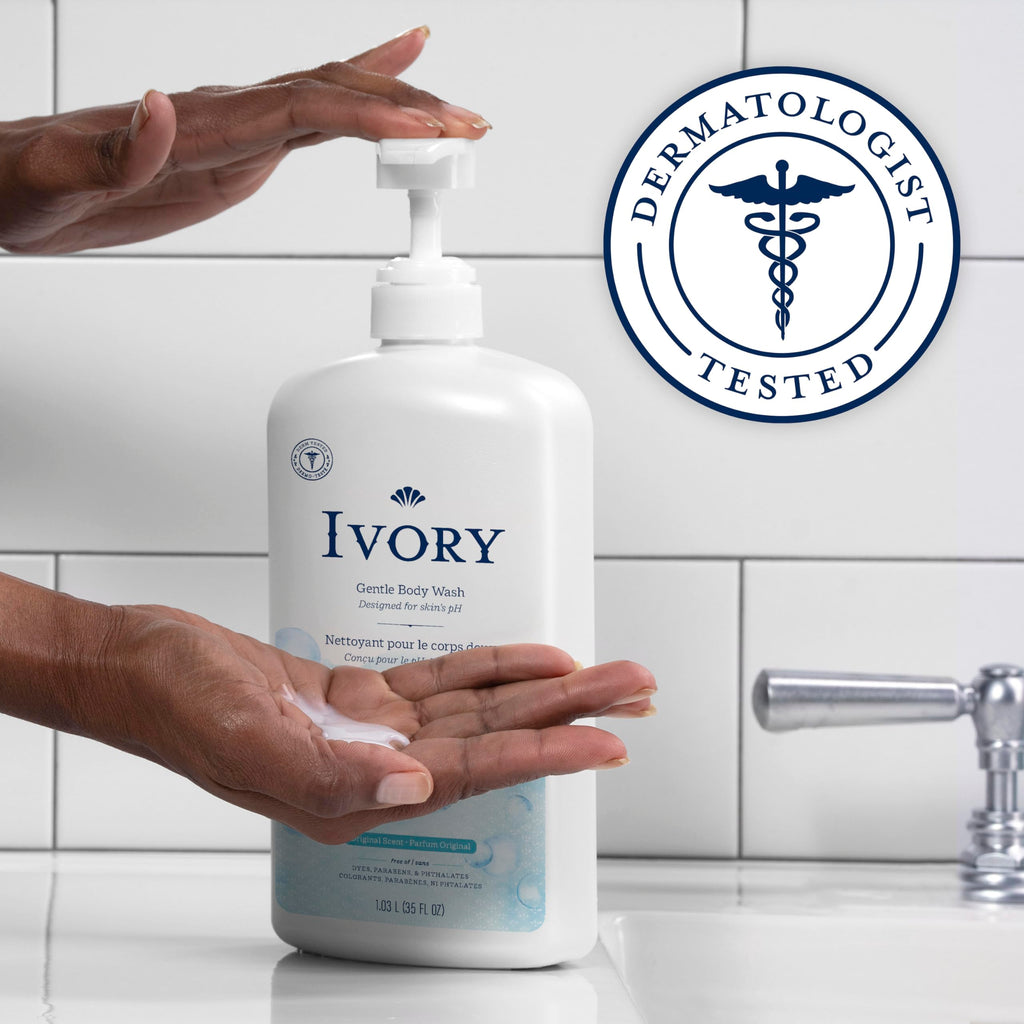 Ivory Body Wash, Designed for the Whole Family, Gentle Formula, Free of Dyes Heavy Perfumes Parabens Phthalates & Silicones