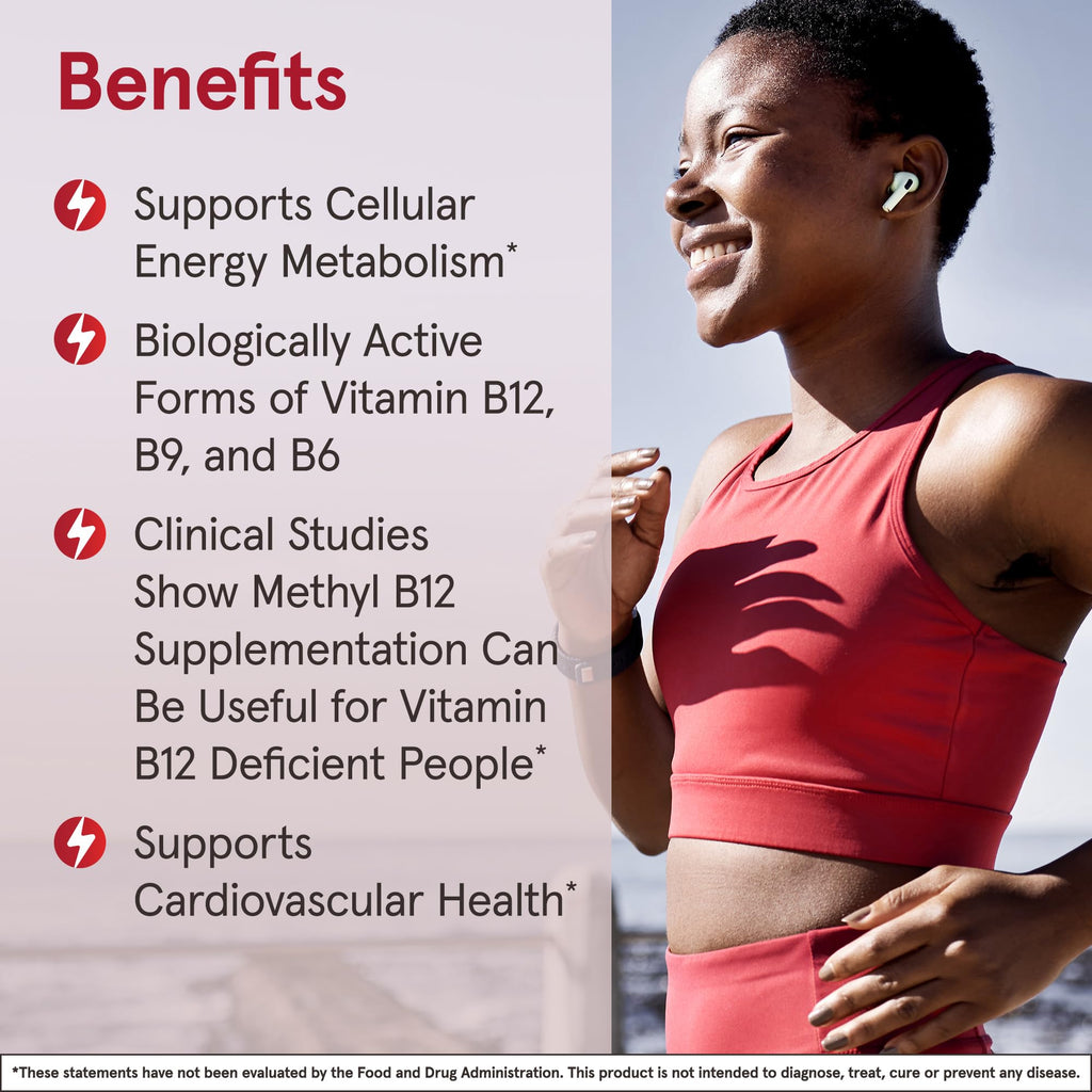 Jarrow Formulas Methyl B-12 & Methyl Folate, Bioactive Vitamin B9 & Vitamin B12 Supplement, Supports Cellular Energy Production, Healthy Brain Function & Metabolism