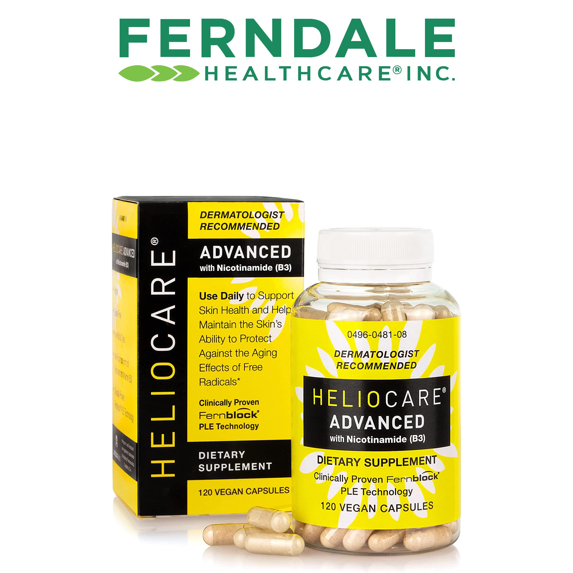 Heliocare Advanced Niacin B3 Supplement: Fernblock PLE Extract 240mg Per Serving - Supports Skin Cell Health W/Antioxidant