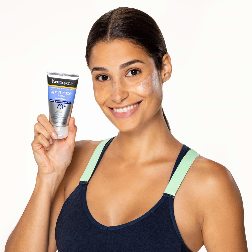 Neutrogena Sport Face Sunscreen SPF 70+, Oil-Free, 2.5 fl oz, Sweat & Water-Resistant