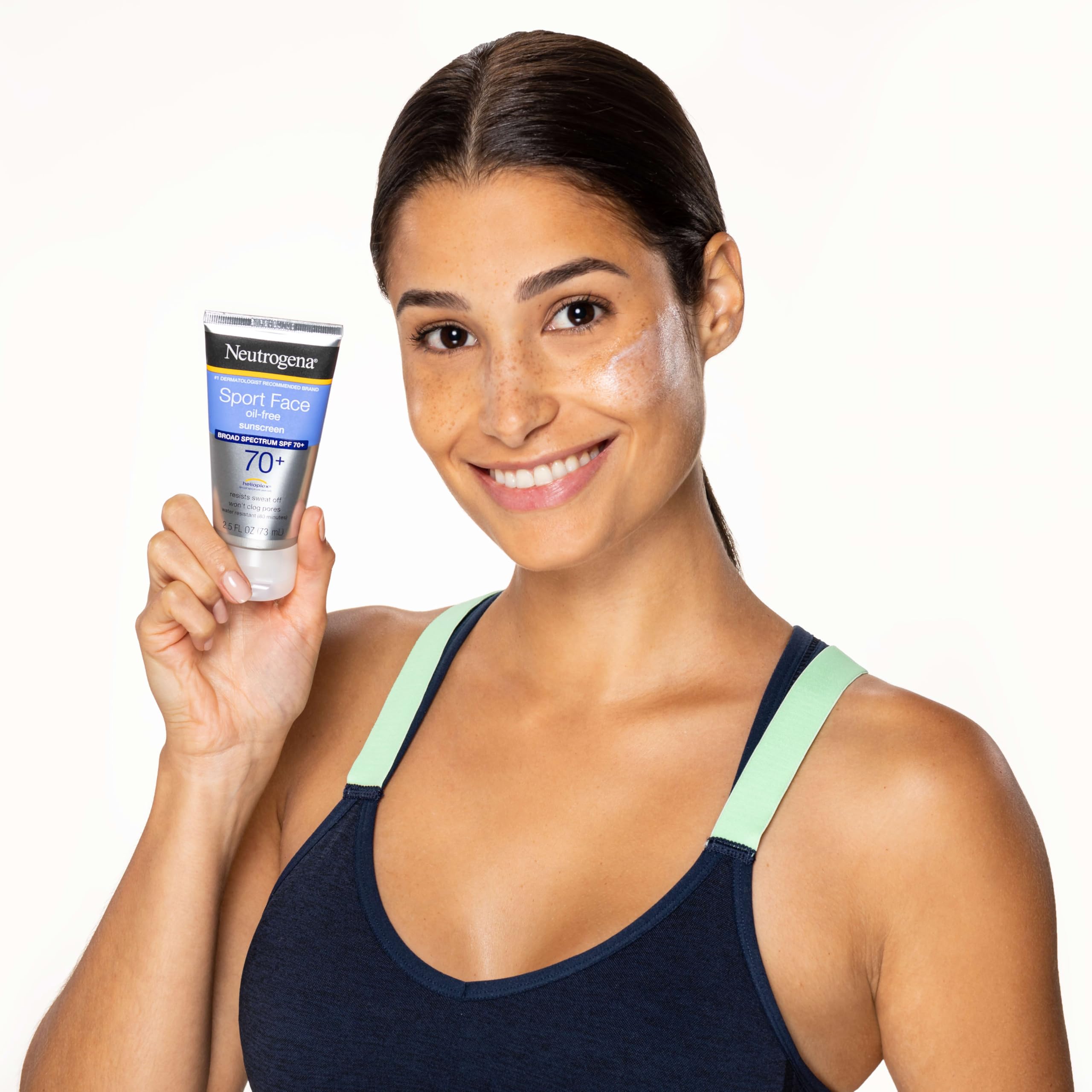 Neutrogena Sport Face Sunscreen SPF 70+, Oil-Free, 2.5 fl oz, Sweat & Water-Resistant