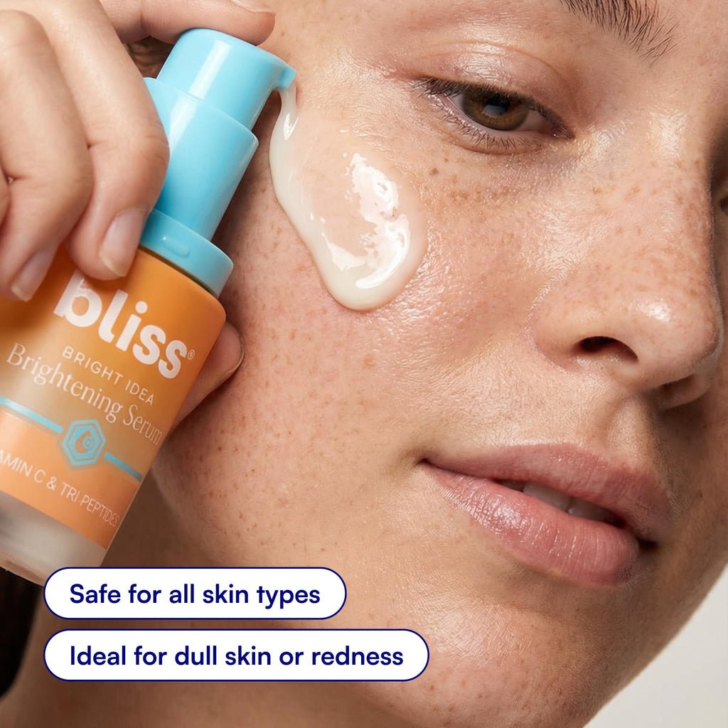Bliss Vitamin C + Tri-Peptide Face Serum – Stabilized Vitamin C with Collagen-Boosting Peptide – Brightening Serum for Dark Spots