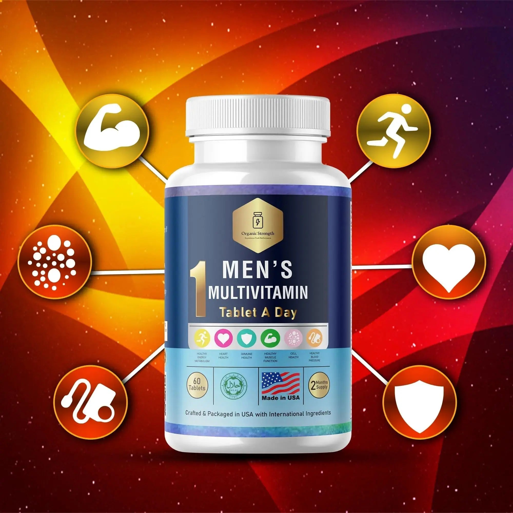 Organic Strength Daily Men's Multivitamins - Multivitamin for Men & Multimineral Supplement for Enhanced Energy Organic Strength Au supplements