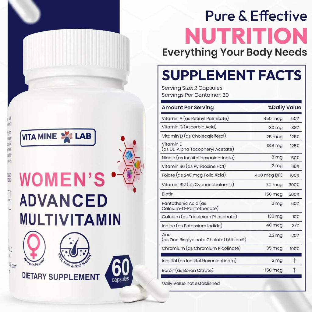 VITA MINE LAB Women's Advanced Multivitamin, Supports Energy, Immune Health & Overall Well-Being, Gluten-Free, Halal VITA MINE LAB Au supplements