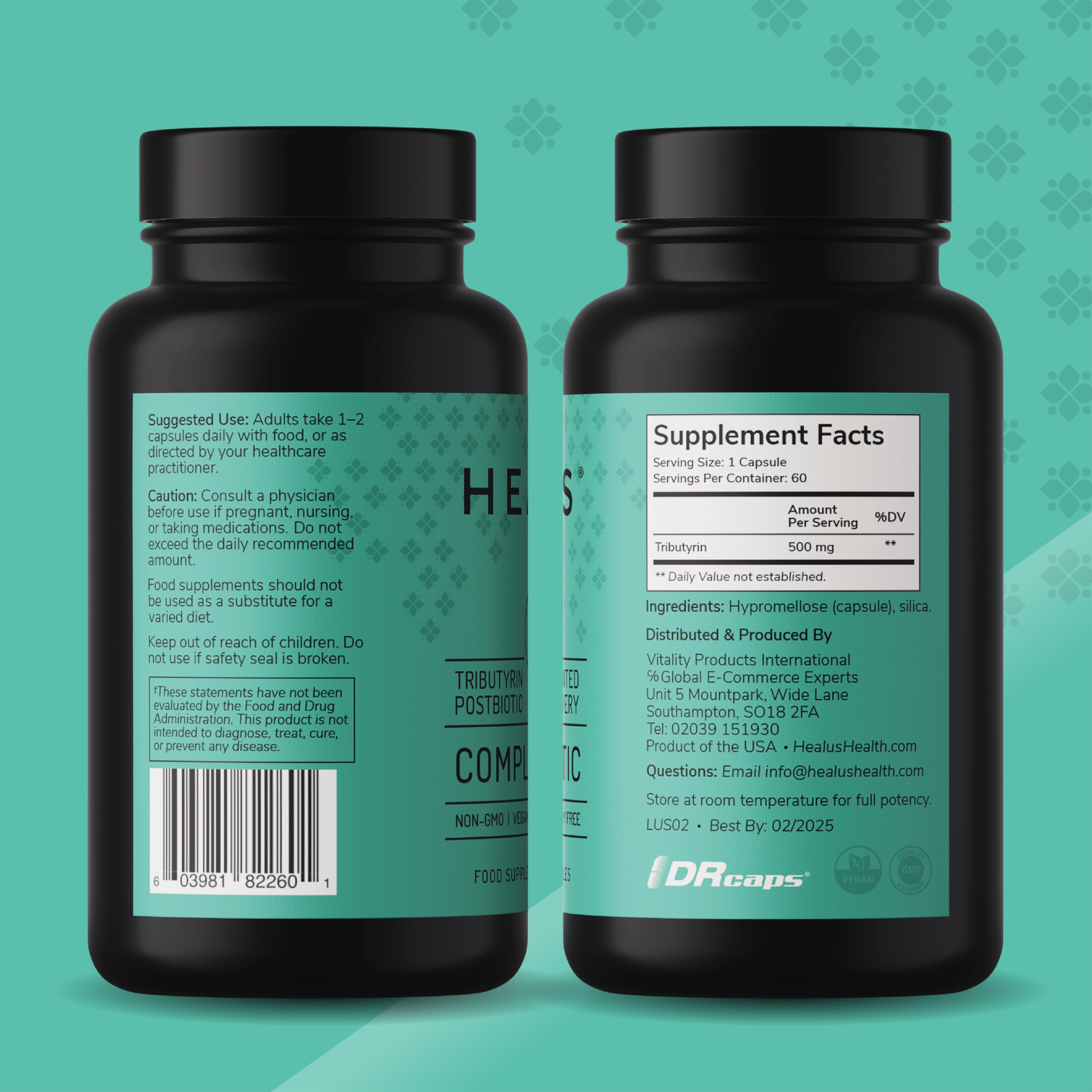 Healus Complete Biotic - Postbiotic Tributyrin Supplement - Postbiotics for Gut Health - Butyrate Gut Health Supplement Healus Au supplements