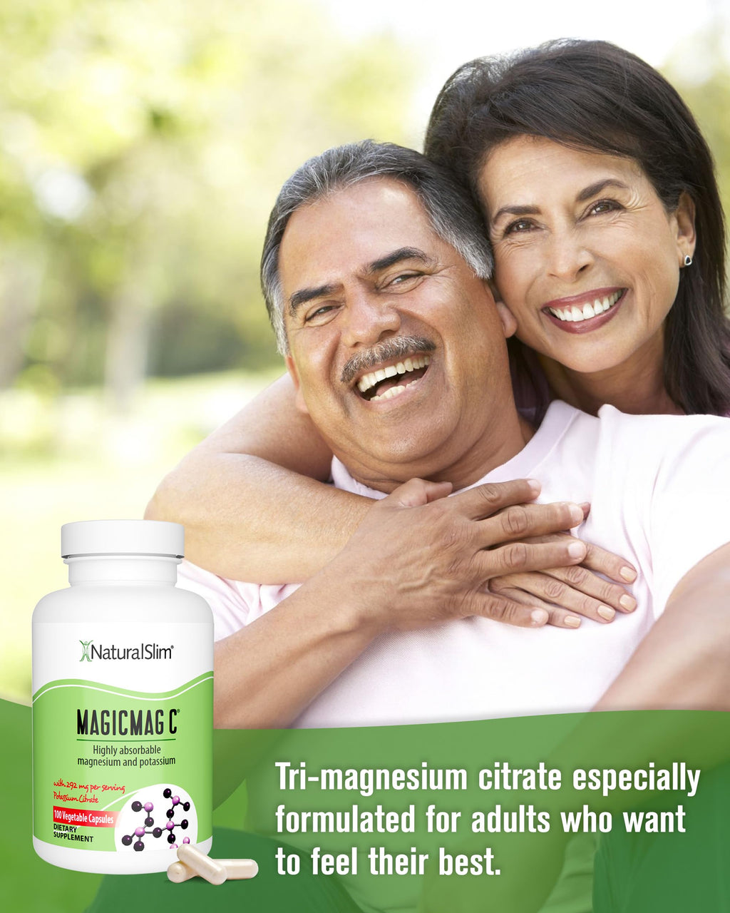 MagicMag C by NaturalSlim, Magnesium Citrate Capsules for Muscle Relaxation, Sleep Quality, Nerve Function & Electrolyte Support, Daily Magnesium Supplement