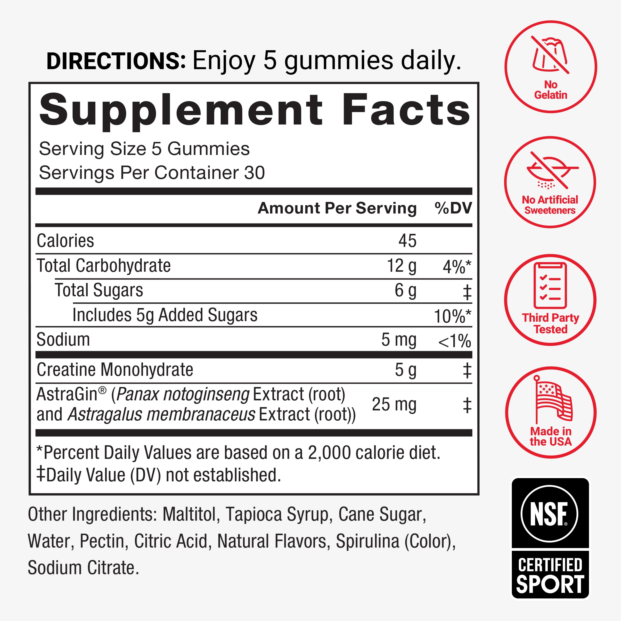 Force Factor Creatine Monohydrate Gummies, NSF Certified, 5g Dose for Men & Women to Support Muscle, Strength, Recovery, Cognitive Health & Memory, Packaging May Vary, Blue Raspberry, 150 Gummies Force Factor Au supplements