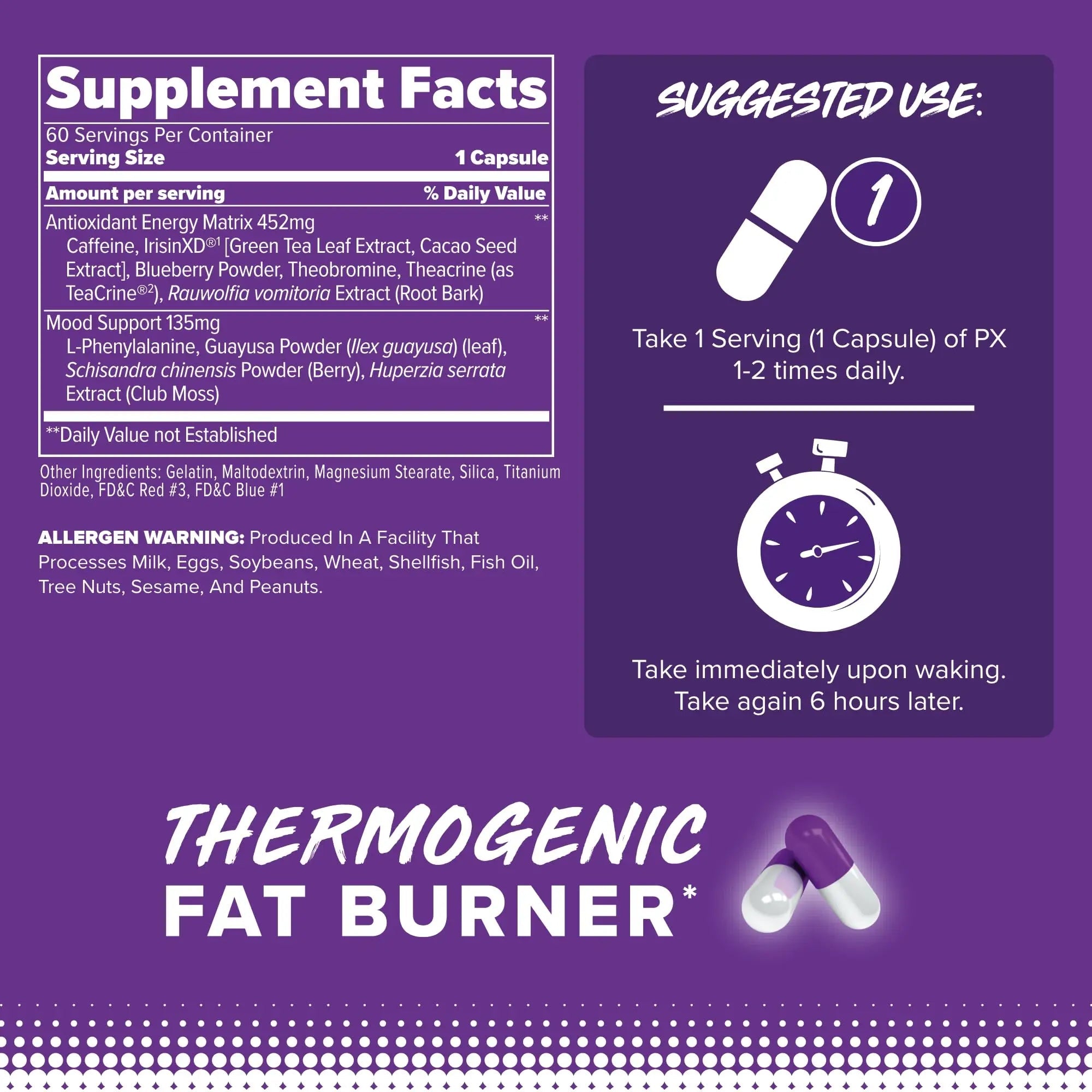 FINAFLEX PX PRO Xanthine - 60 Capsules - Thermogenic - Promotes Energy, Focus & Appetite Suppression FINAFLEX Au supplements