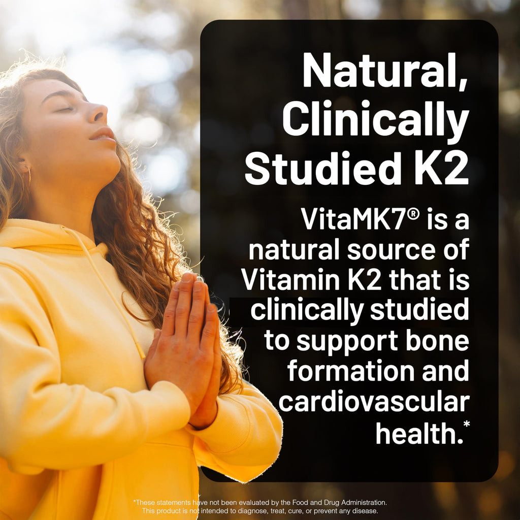 NatureWise Vegan Vitamin D3 + K2 - Natural D3 5000IU + Natural Vitamin K2 100mcg - Bone Support - High Absorption