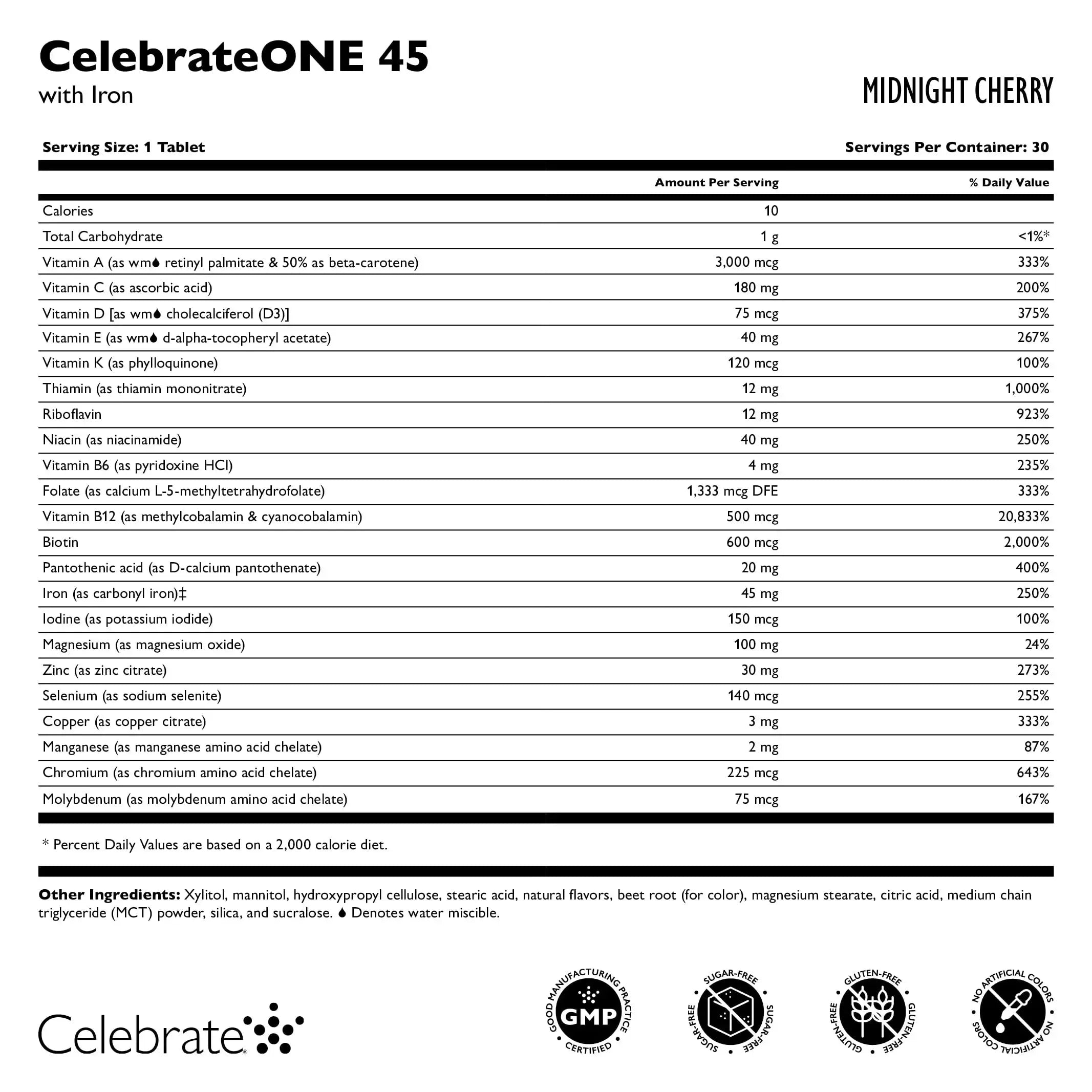Celebrate Vitamins CelebrateONE 45 Chewables, 45mg Iron - Once Daily Bariatric Multivitamin, Essential Vitamins & Minerals Celebrate Bariatric Supplements Au supplements