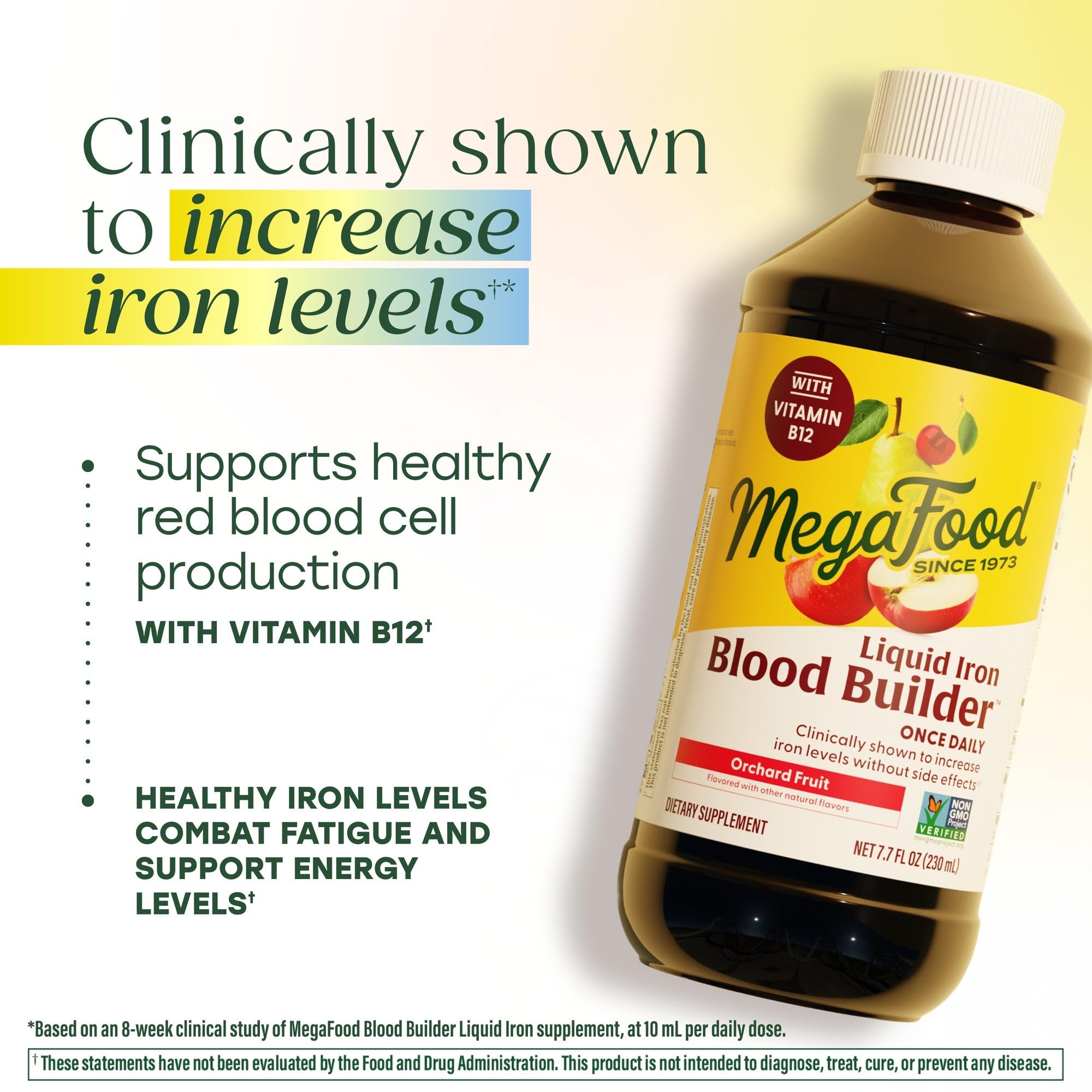 MegaFood Blood Builder Liquid Iron Supplement for Women, Men & Kids, Clinically Shown to Increase Iron Levels Without Constipation,