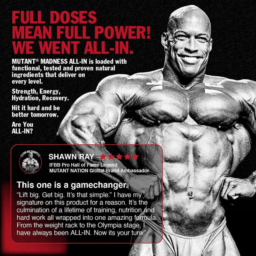 Mutant Madness All-in | Full Dosed Pre-Workout - Tropical Cyclone - 18 Serving - 504 g Mutant Au supplements