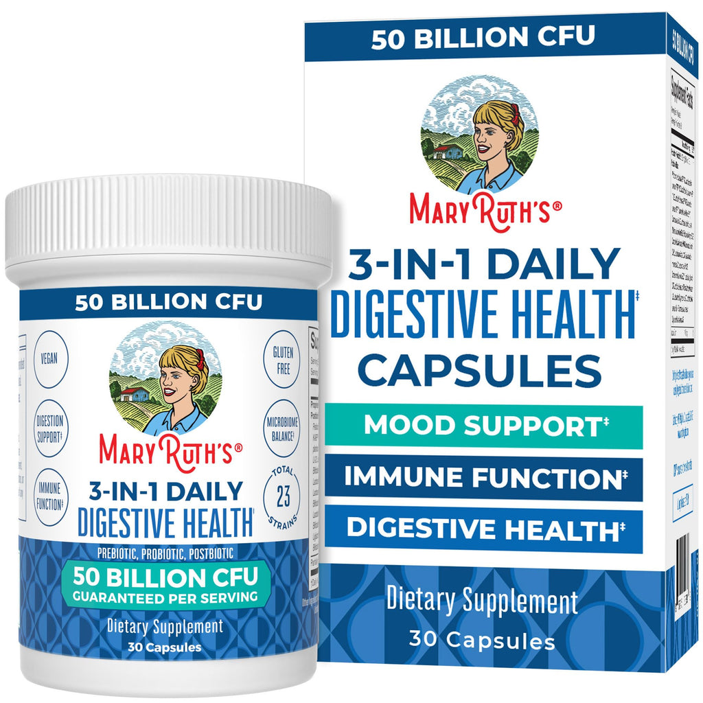 MARYRUTH'S 3-in-1 Probiotics for Digestive Health | Prebiotic & Postbiotic | Gut Health Supplement for Women & Men | 23 Unique Strains