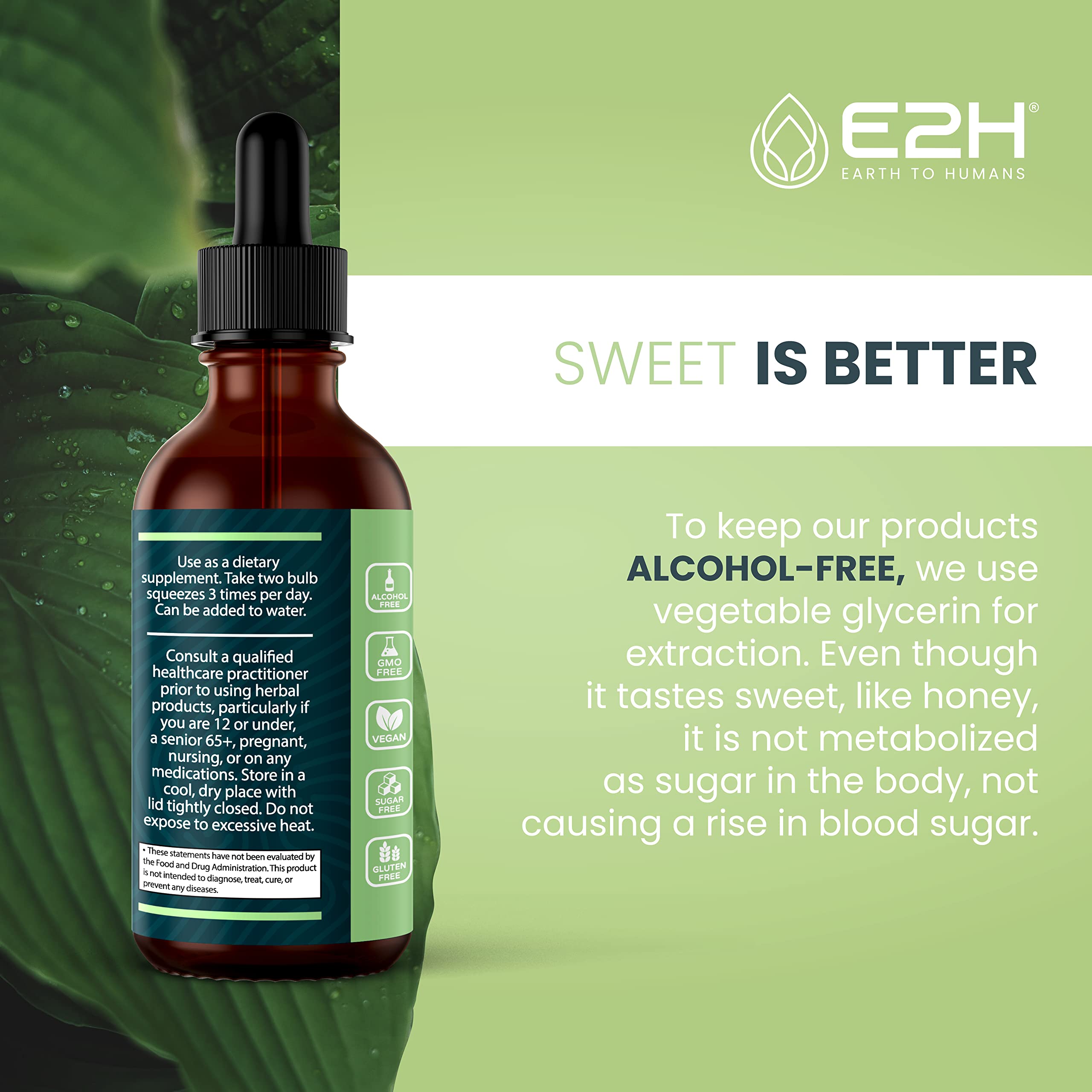 E2H Ashwagandha Liquid Drops - All-Natural Ashwagandha Supplement for Stress Relief and Mood Enhancer- Organic Ashwagandha Root Extract Effective Cortisol Manager | Non-GMO, Vegan | 2 Fl Oz E2H EARTH TO HUMANS Au supplements