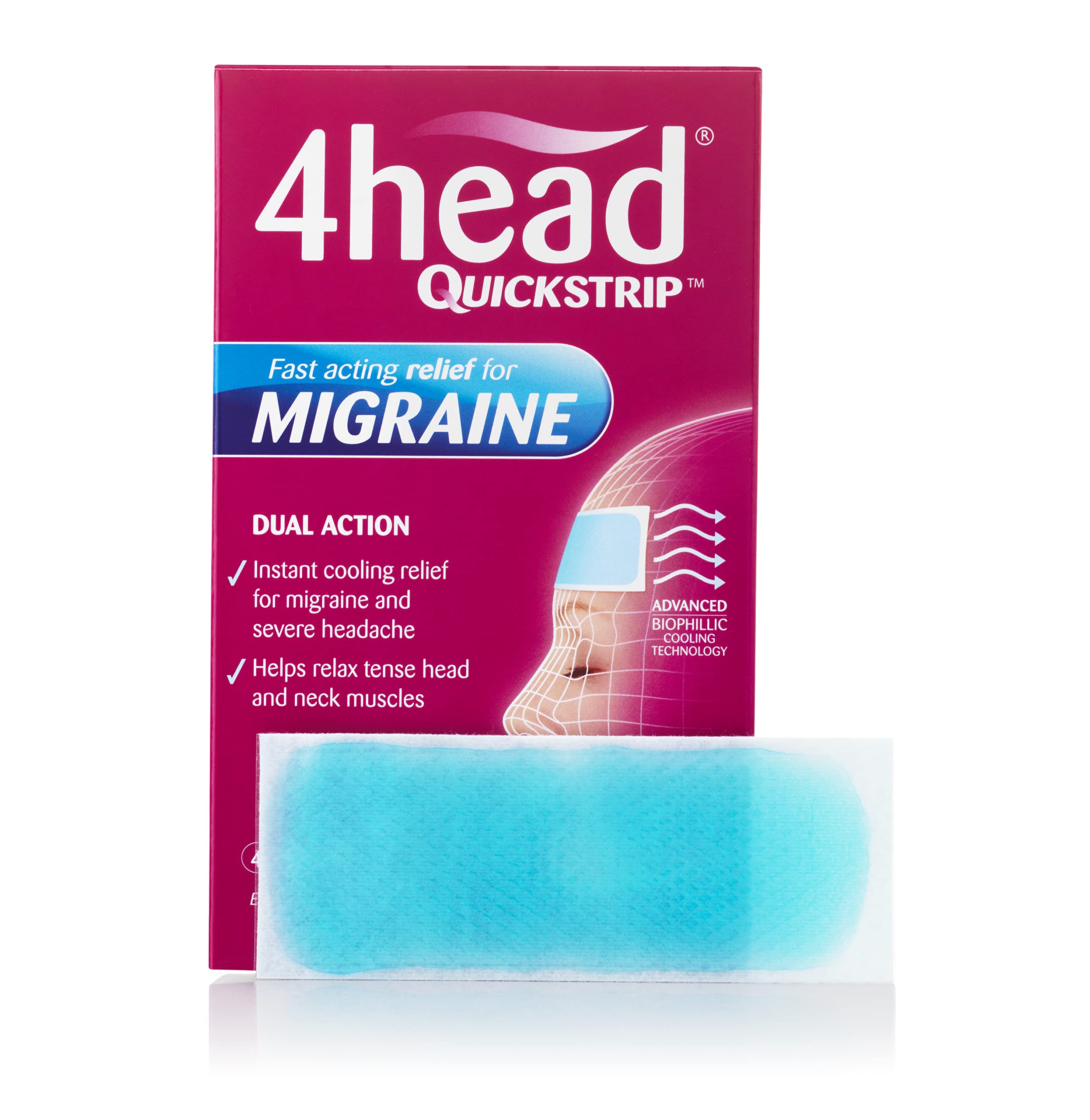 4Head Quickstrip Headache and Migraine Relief Strips - Pack of 4 4 Head Au supplements