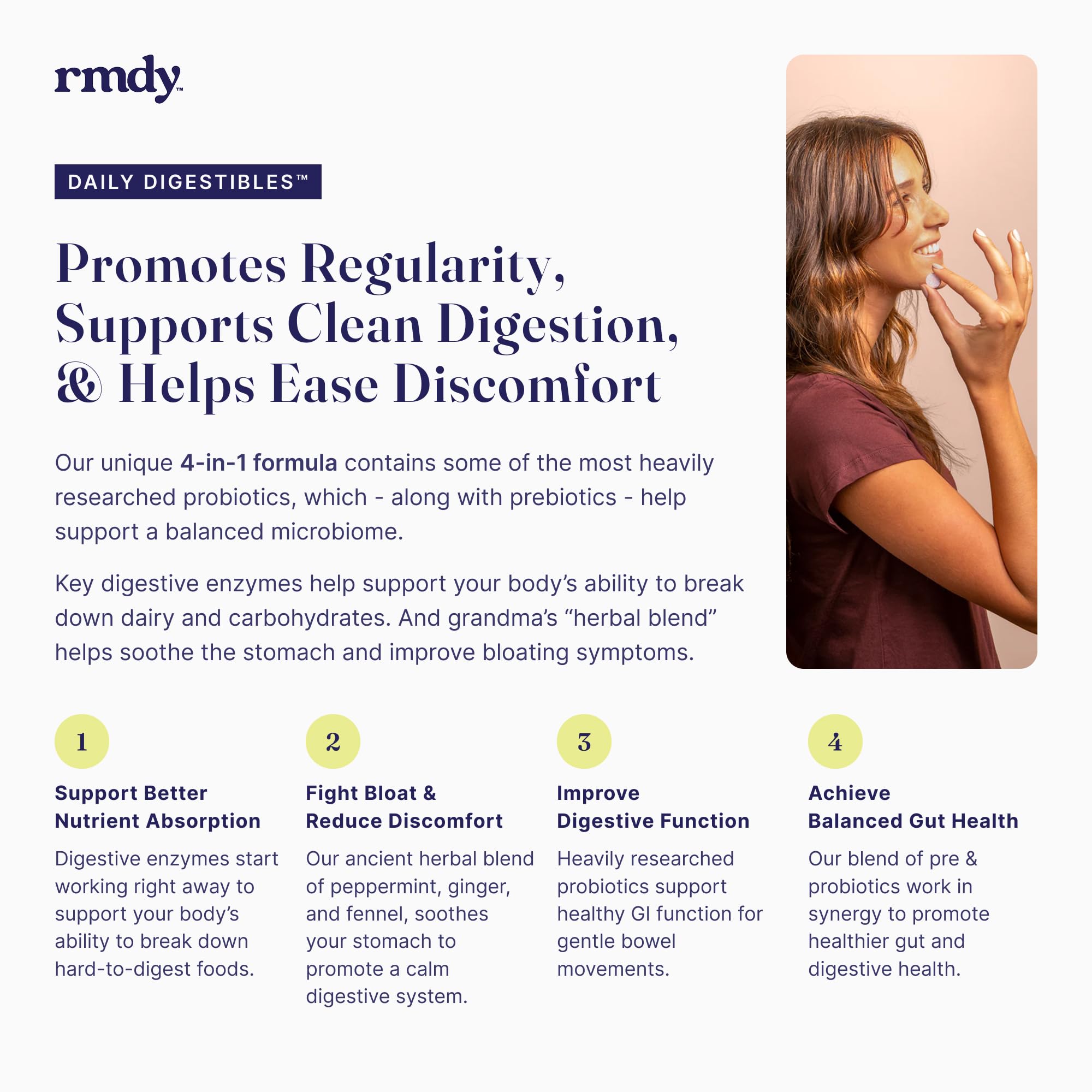 rmdy Constipation, Bloating, & Gas Relief | Relief from Diarrhea, & IBS | Probiotic for Digestive Health & Gut | 30 Capsules rmdy Au supplements