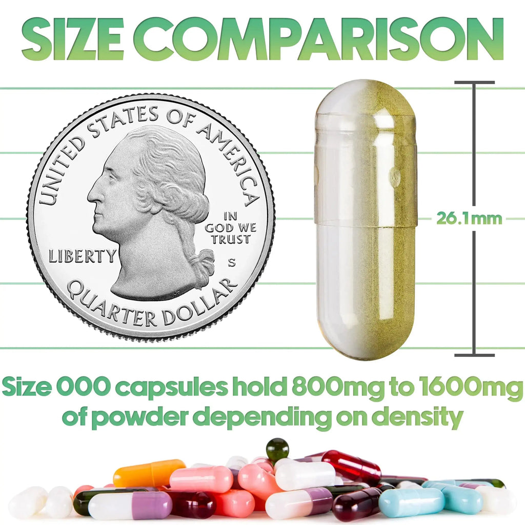 XPRS Nutra Vegan Size 000 Separated Capsules- 1000 Count Premium Empty Caps Separated in Bags - Clear Empty Capsules XPRS Nutra Au supplements
