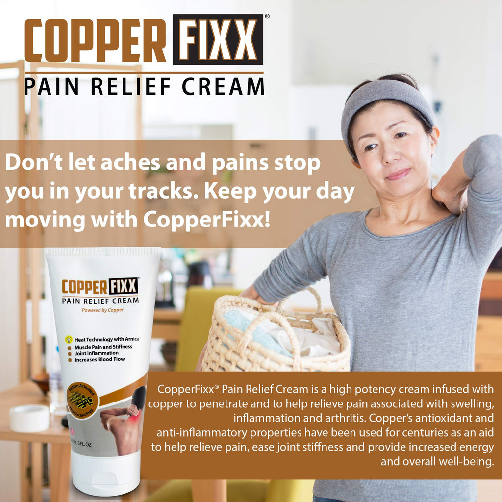 CopperFixx Pain Relief Cream, 5 Fl Oz Tube Powered by Copper with Heat Technology Arnica for Muscle & Stiffness Joint Inflammation, Knee, Back, Shoulder Arthritis Pain. Fast Acting, CF03028 CopperFixx Au supplements