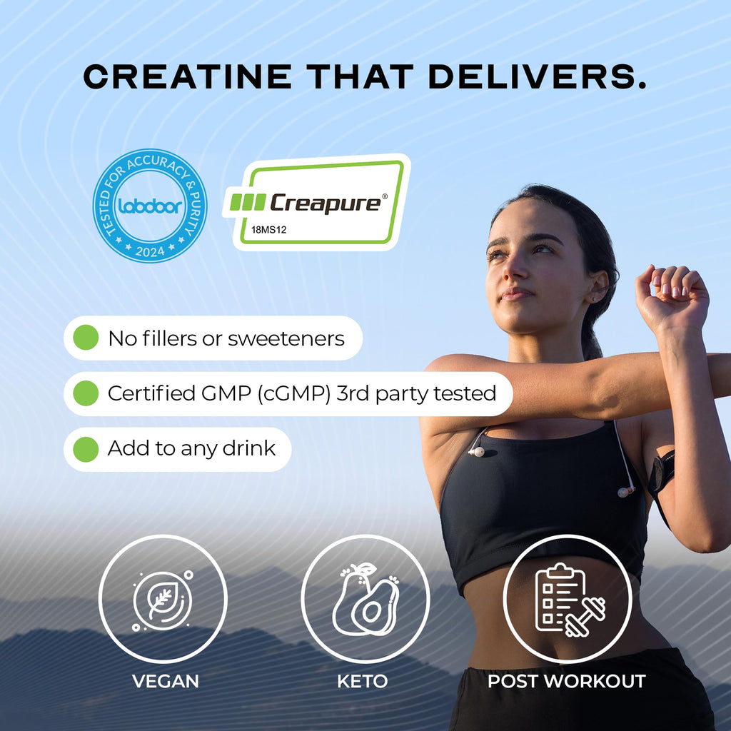 Muscle Feast Creapure Creatine Monohydrate Powder, Vegan Keto Friendly Gluten-Free, Mass Gainer, Muscle Recovery Supplement and Trusted Creatine for Muscle Growth