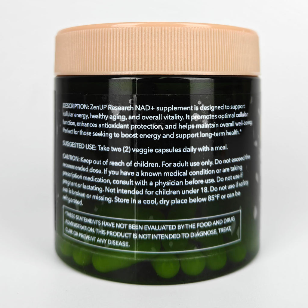 ZenUP NAD+ Supplement | 1100mg Liposomal Nicotinamide Riboside with Resveratrol & Quercetin | Anti-Aging, Cellular Energy, Mental Focus | 120 Caps ZenUP Au supplements