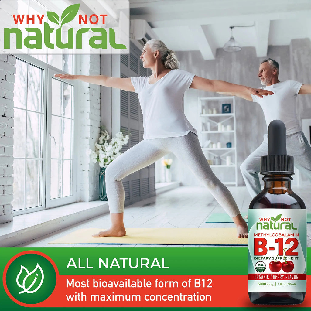 Why Not Natural Organic Vitamin B12 Liquid - Sublingual Extra Strength 60 x 5000 mcg Why Not Natural Au supplements