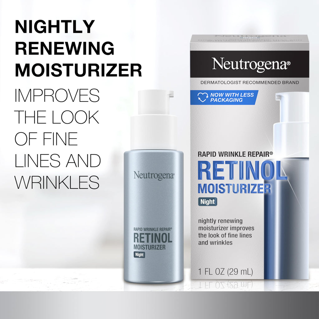 Neutrogena Retinol Face Moisturizer Cream, Rapid Wrinkle Repair, Anti-Wrinkle Night Moisturizer, Anti-Wrinkle Face & Neck Cream