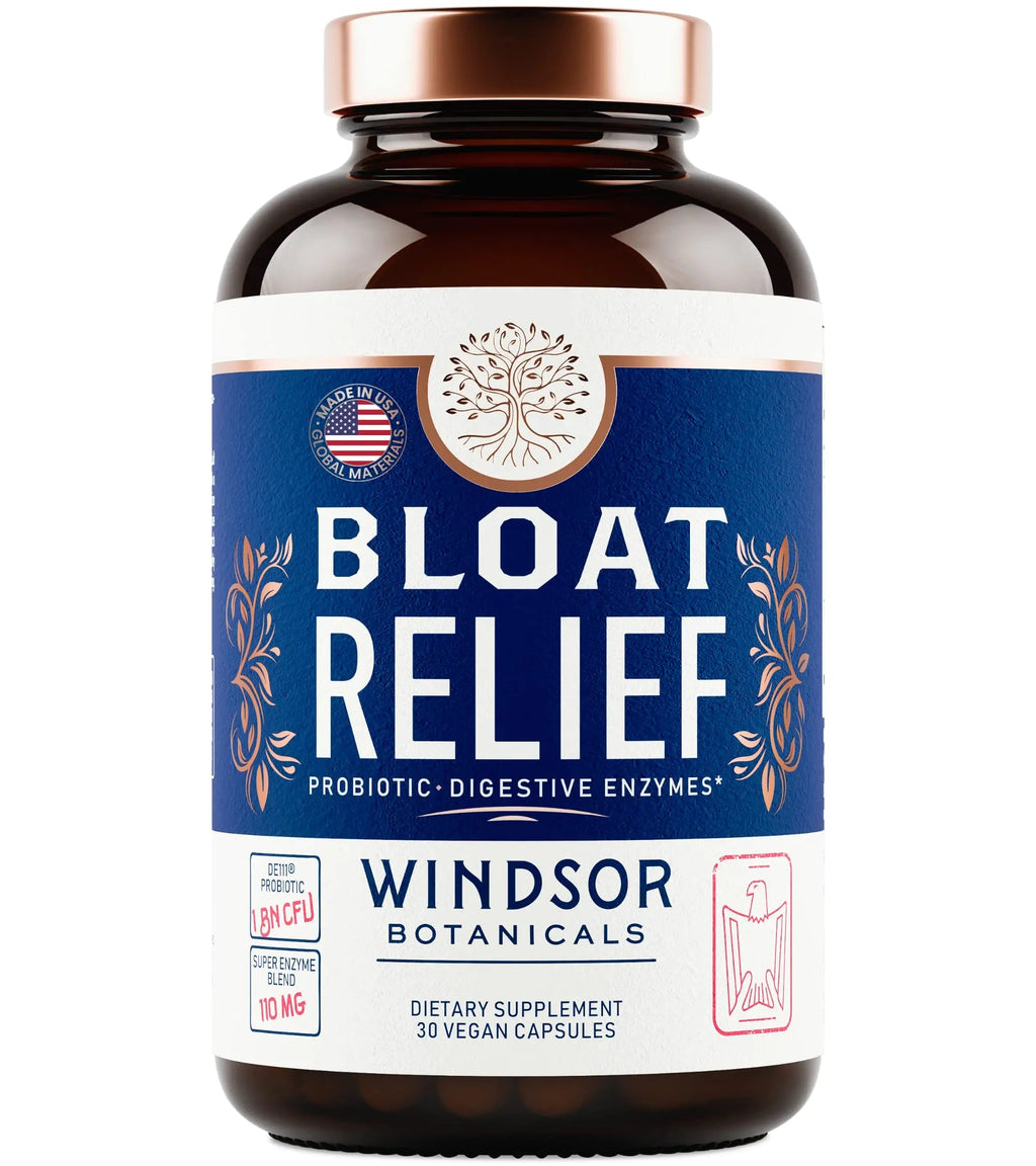 Bloat Relief Probiotic and Digestive Enzymes - Anti Bloating Turmeric, Fennel, Bromelain IBS WINDSOR BOTANICALS Au supplements