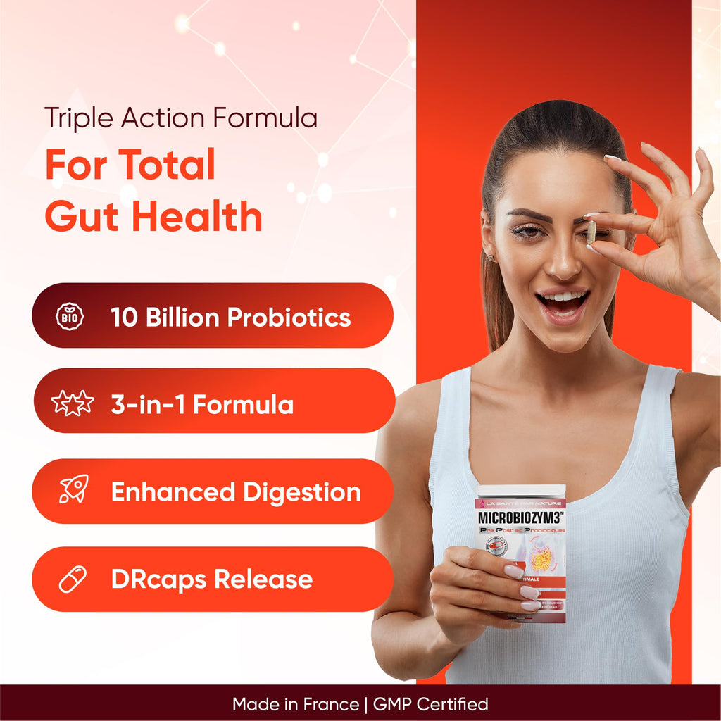 ERIC FAVRE Probiotics for Women Digestive Health – Triple Action with Prebiotics and Postbiotics, Reduces Bloating & Gas