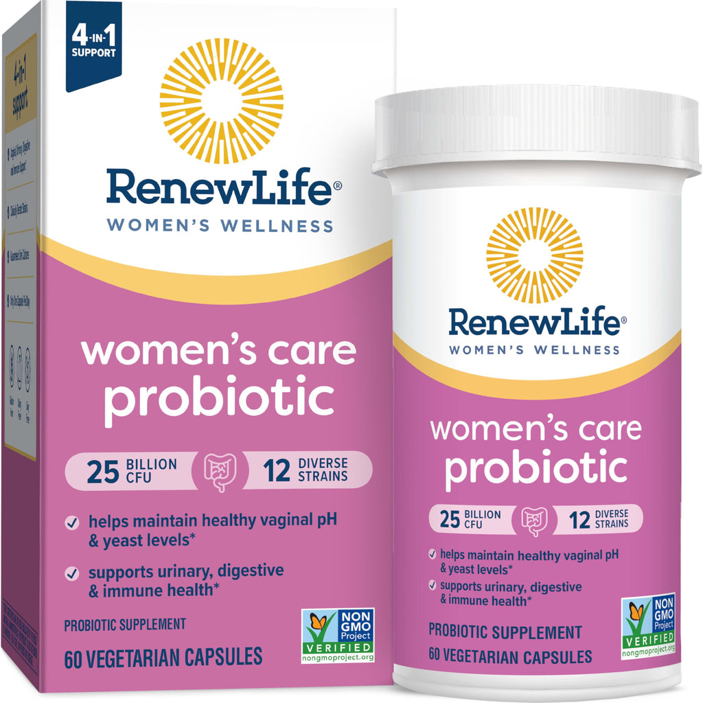 Renew Life Women's Probiotic Capsules, Supports pH Balance for Women, Vaginal, Urinary, Digestive and Immune Health, L. Rhamnosus GG, Dairy, Soy and Gluten-Free, 25 Billion CFU - 60 Ct Renew Life Au supplements