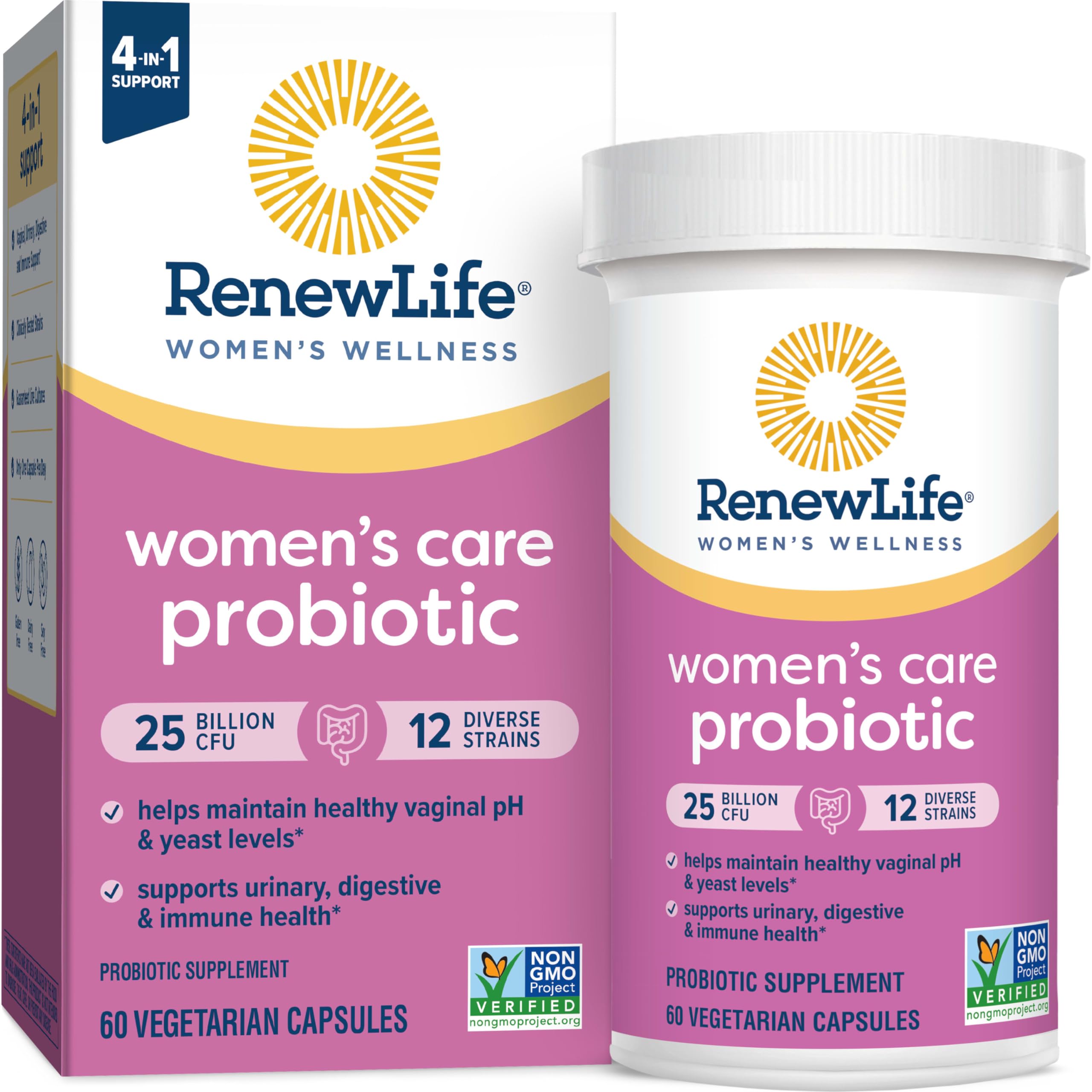 Renew Life Women's Probiotic Capsules, Supports pH Balance for Women, Vaginal, Urinary, Digestive and Immune Health, L. Rhamnosus GG, Dairy, Soy and Gluten-Free, 25 Billion CFU - 60 Ct Renew Life Au supplements
