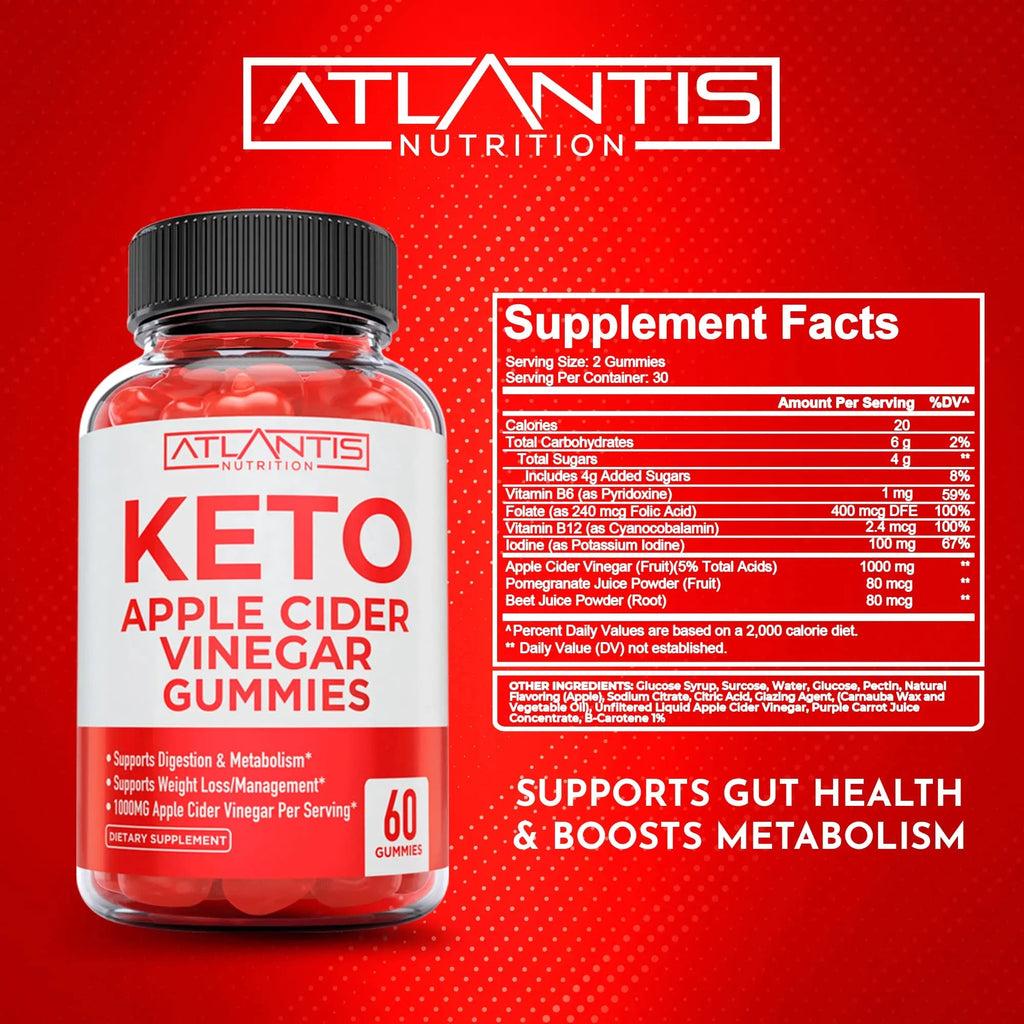 Keto ACV Gummies for Weight Loss - Apple Cider Vinegar Keto ACV Gummies Formulated Atlantis Nutrition Au supplements