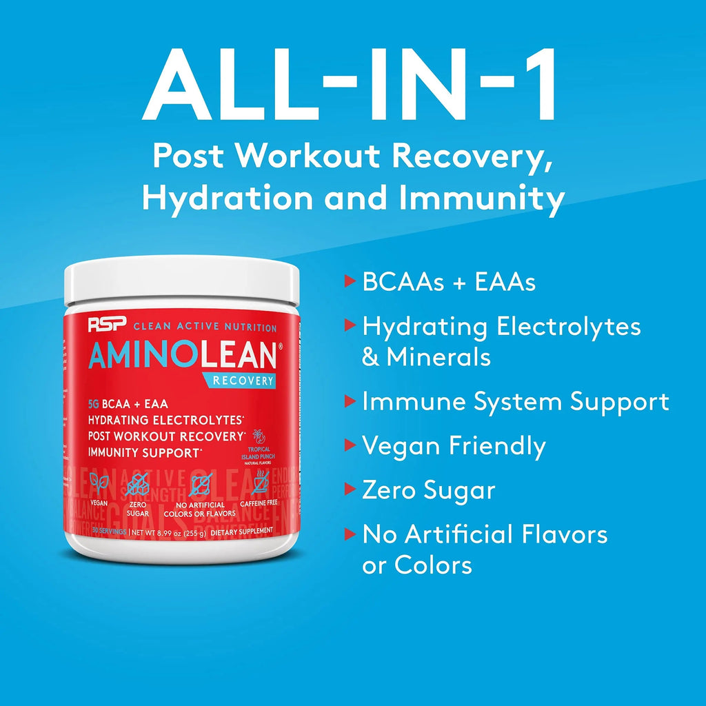 RSP NUTRITION AminoLean Pre Workout Energy (Fruit Punch 30 Servings) with AminoLean RSP NUTRITION Au supplements