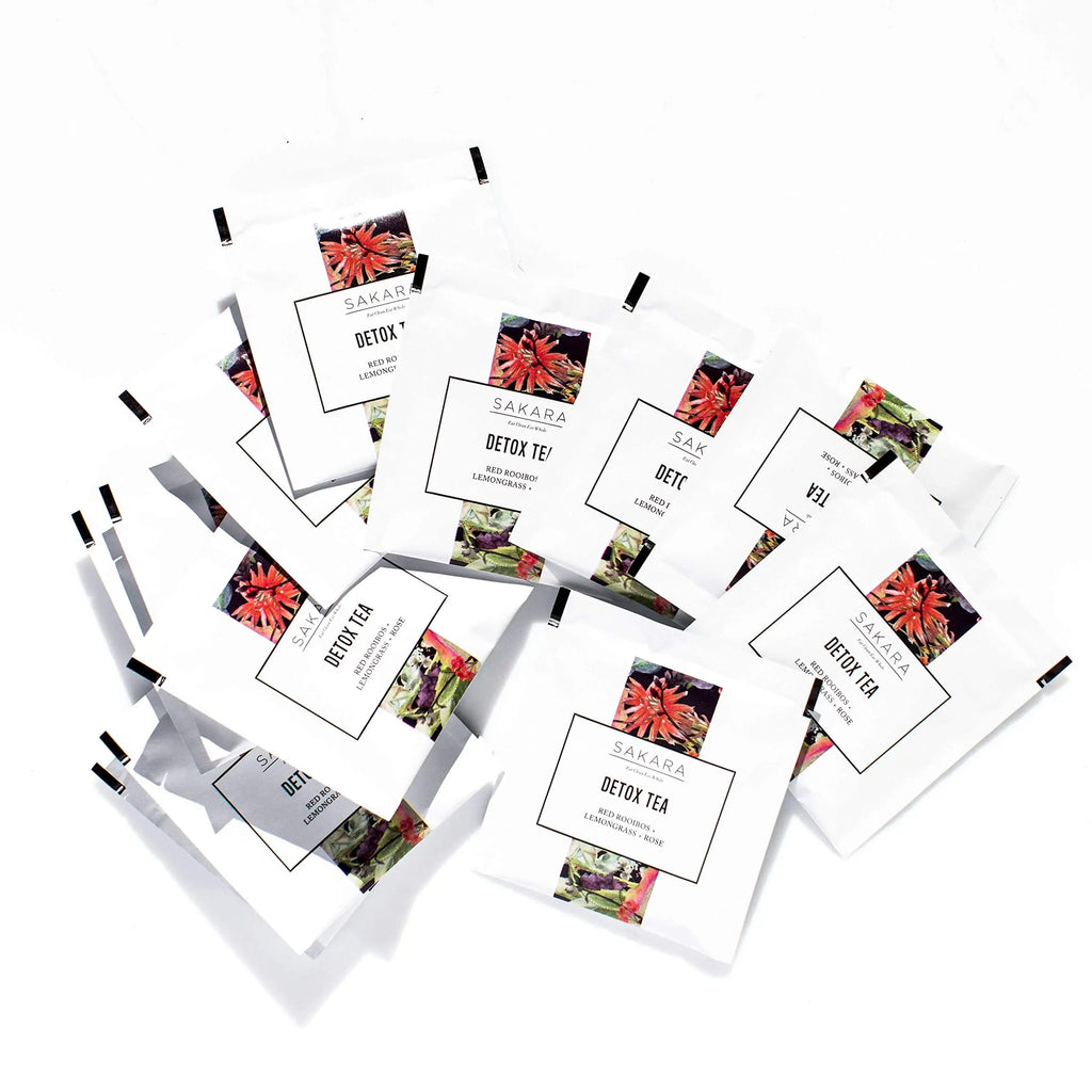 Sakara Detox Tea - Herbal Tea with Rose Petals, Lemon Peel, Lemongrass, & Rooibos SAKARA Au supplements