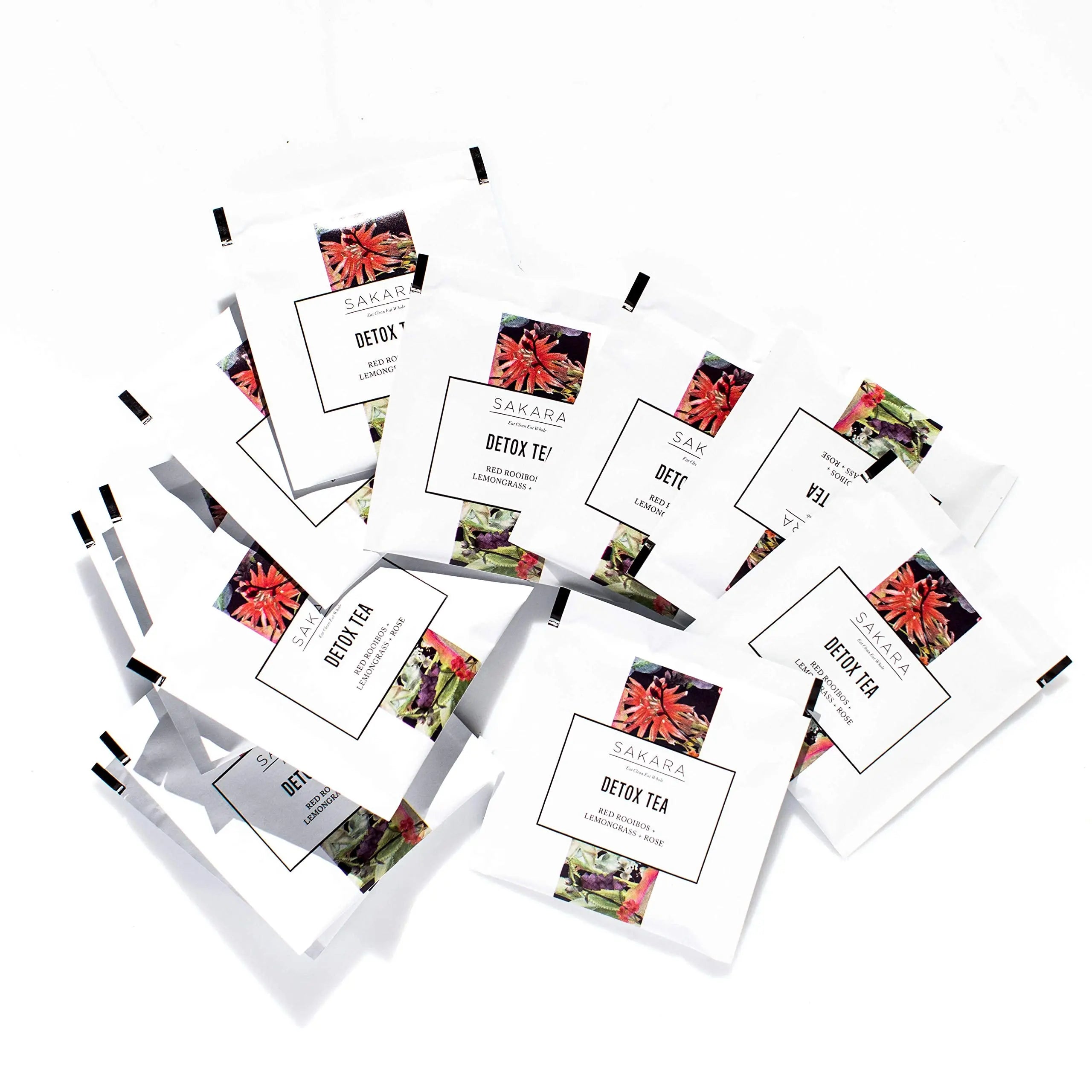 Sakara Detox Tea - Herbal Tea with Rose Petals, Lemon Peel, Lemongrass, & Rooibos SAKARA Au supplements