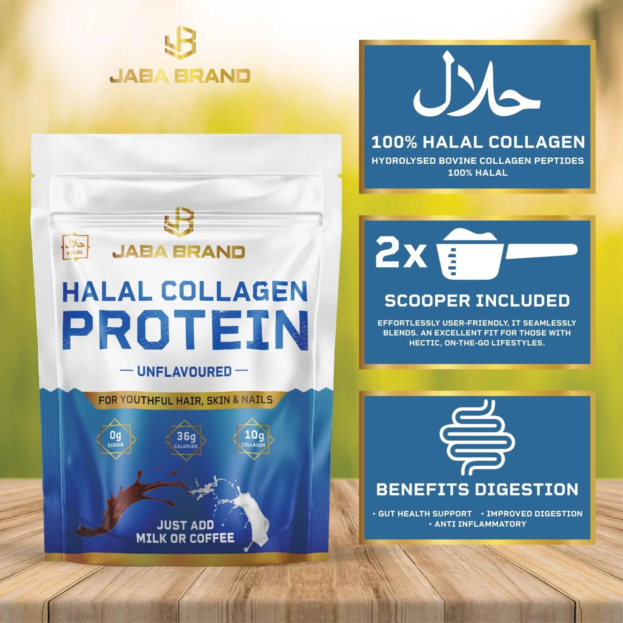 JABA BRAND - Halal Bovine Collagen Protein Powder for Hair, Nails, Joints and Skin JABA BRAND Au supplements