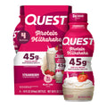 Quest Nutrition Strawberry Protein Shake, 45g Protein, 2g Sugar, 4g Net Carbs, Ready to Drink, Gluten Free, 4 Count